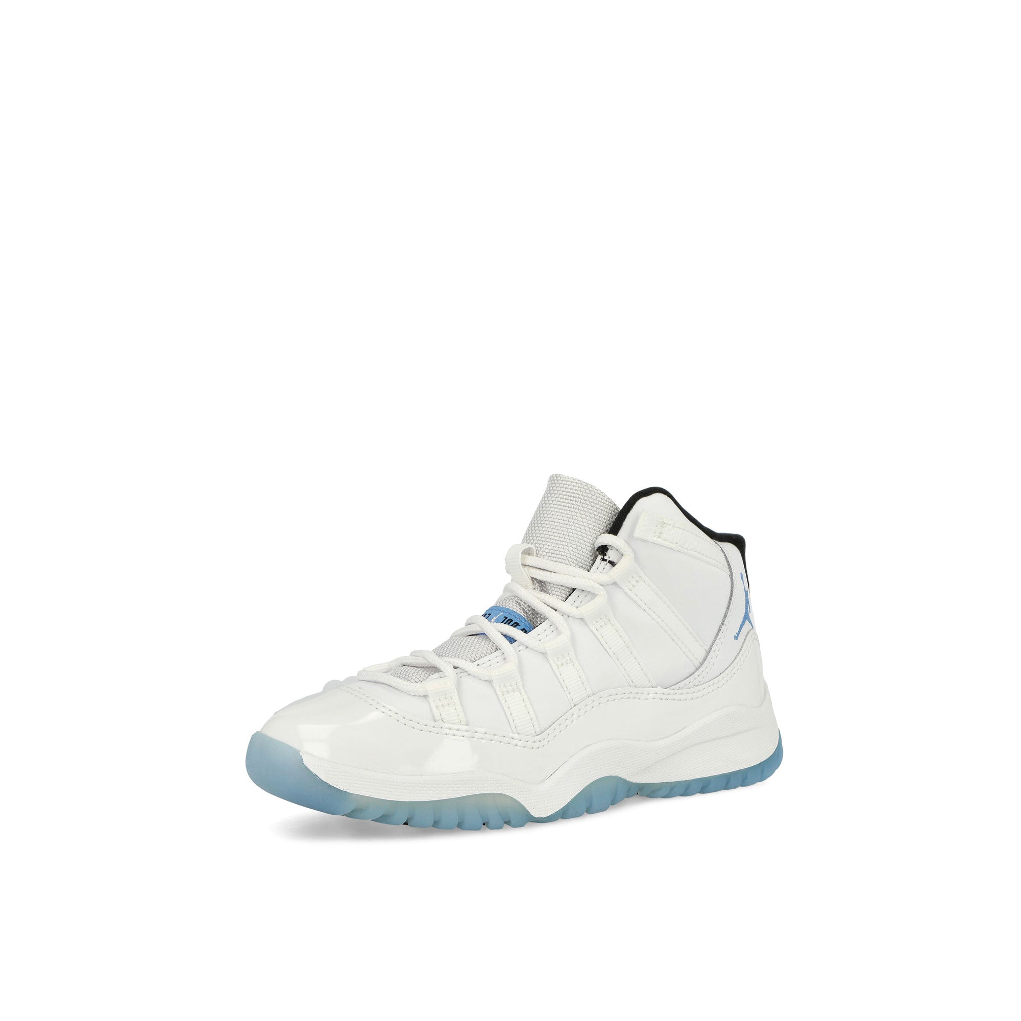 Jordan 11 Retro PS White / Legend Blue - Black High Top Sneakers Close Up | Overkill