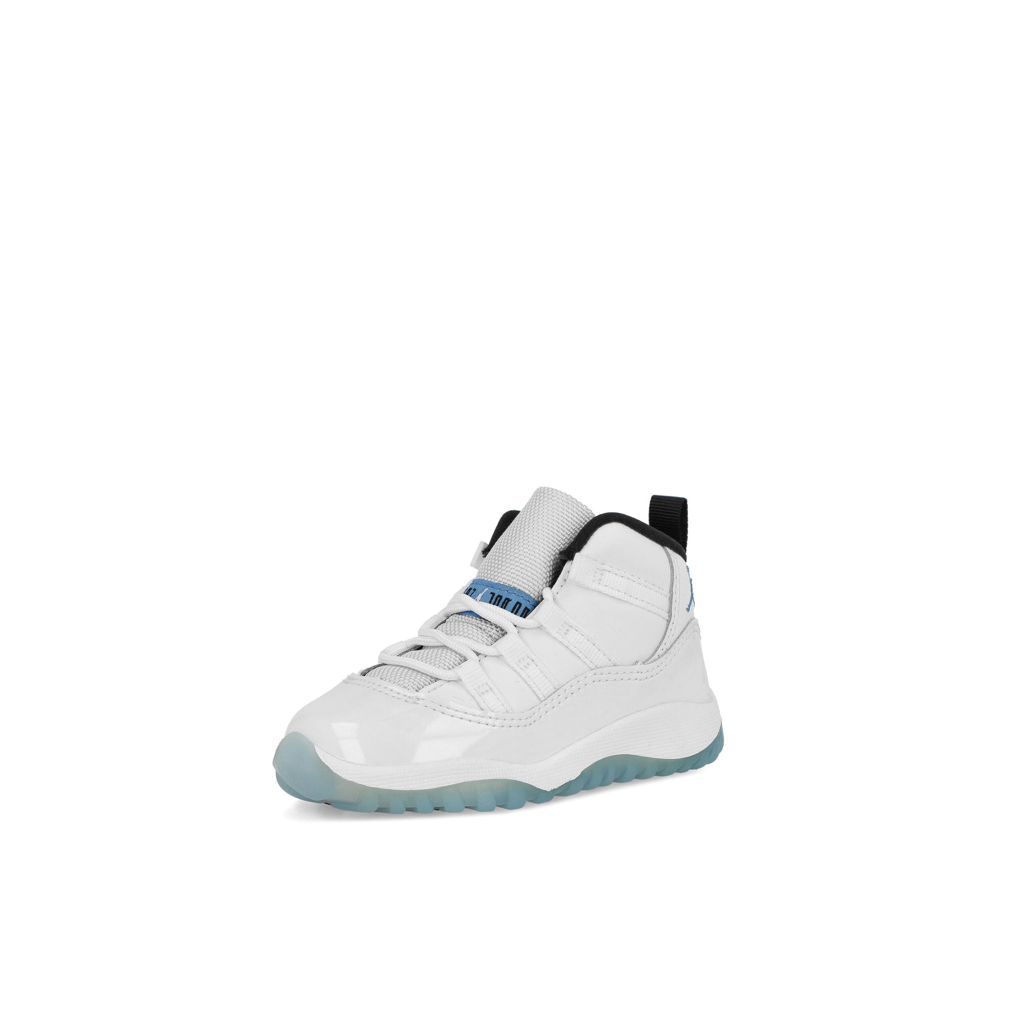 Jordan 11 Retro TD White / Legend Blue - Black High Top Sneakers Close Up | Overkill