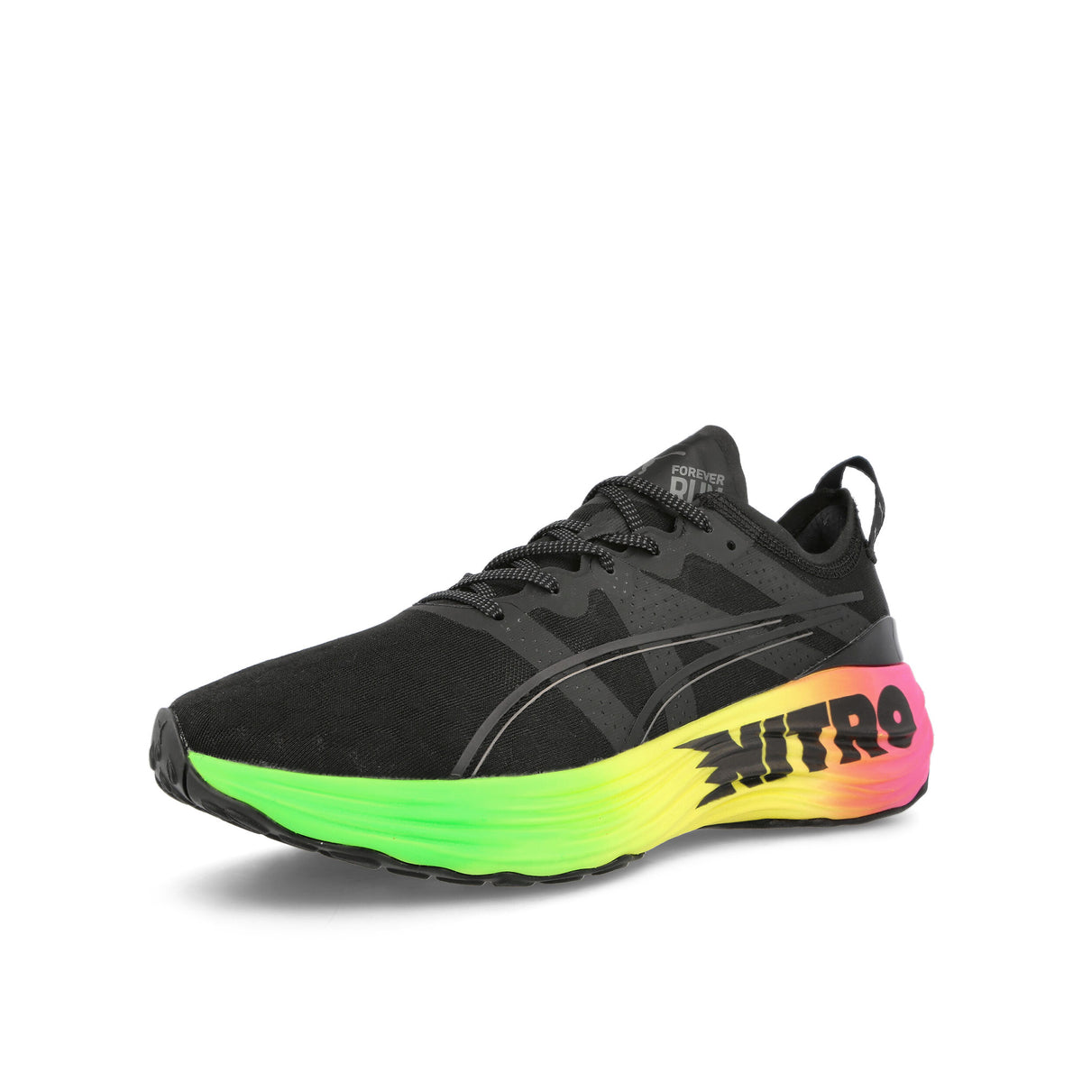 Puma ForeverRun Nitro Futrograde PUMA Black - Green Gecko Sneakers Close Up | Overkill