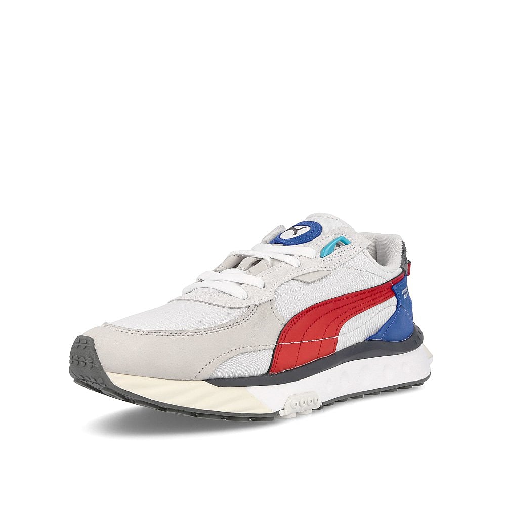Puma wild rider layers Puma White - Urban Red Sneakers Close Up | Overkill