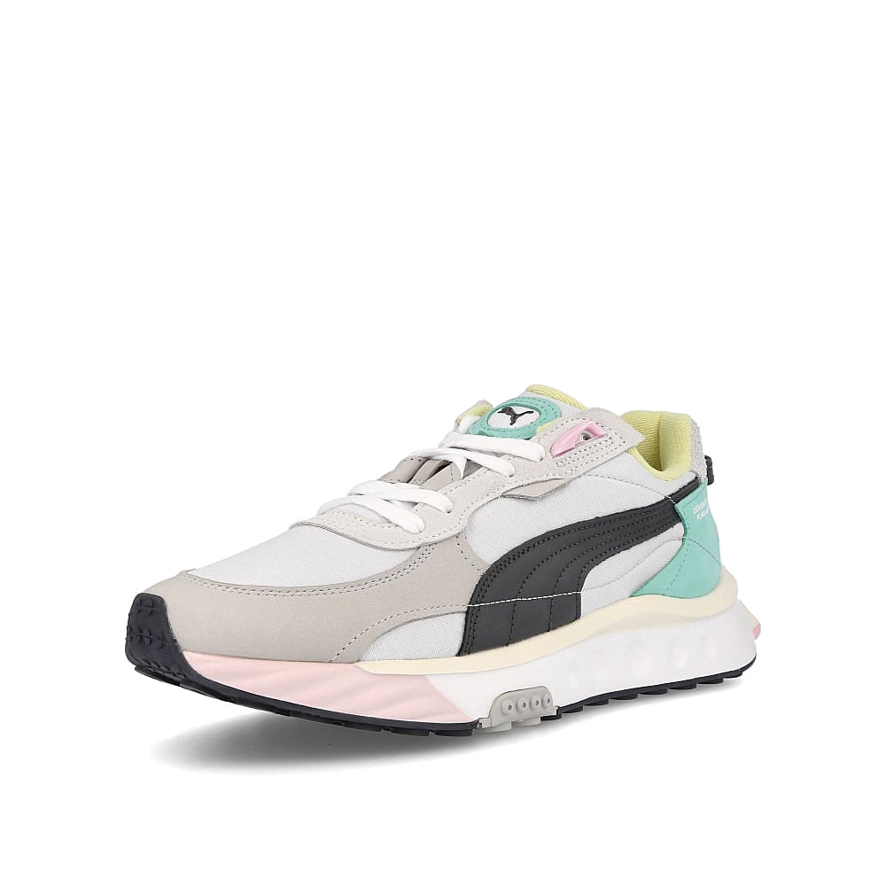 Puma wild rider layers Puma White - Ebony Sneakers Close Up | Overkill