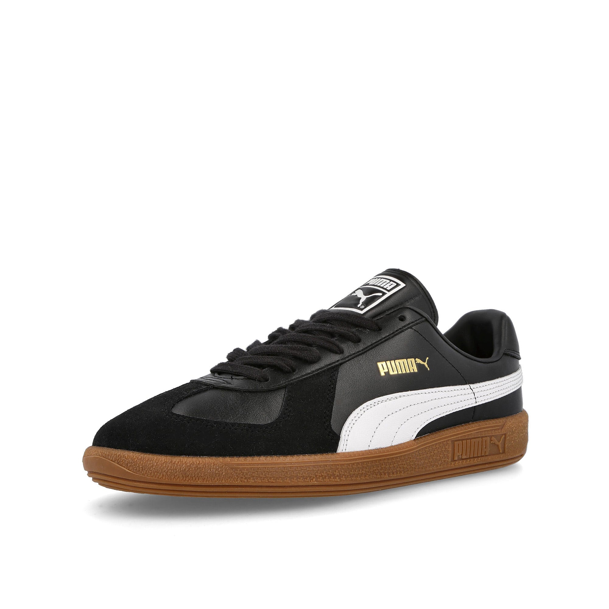 Puma army trainer og Puma Black - Puma White - Gum Low Top Sneakers Close Up | Overkill