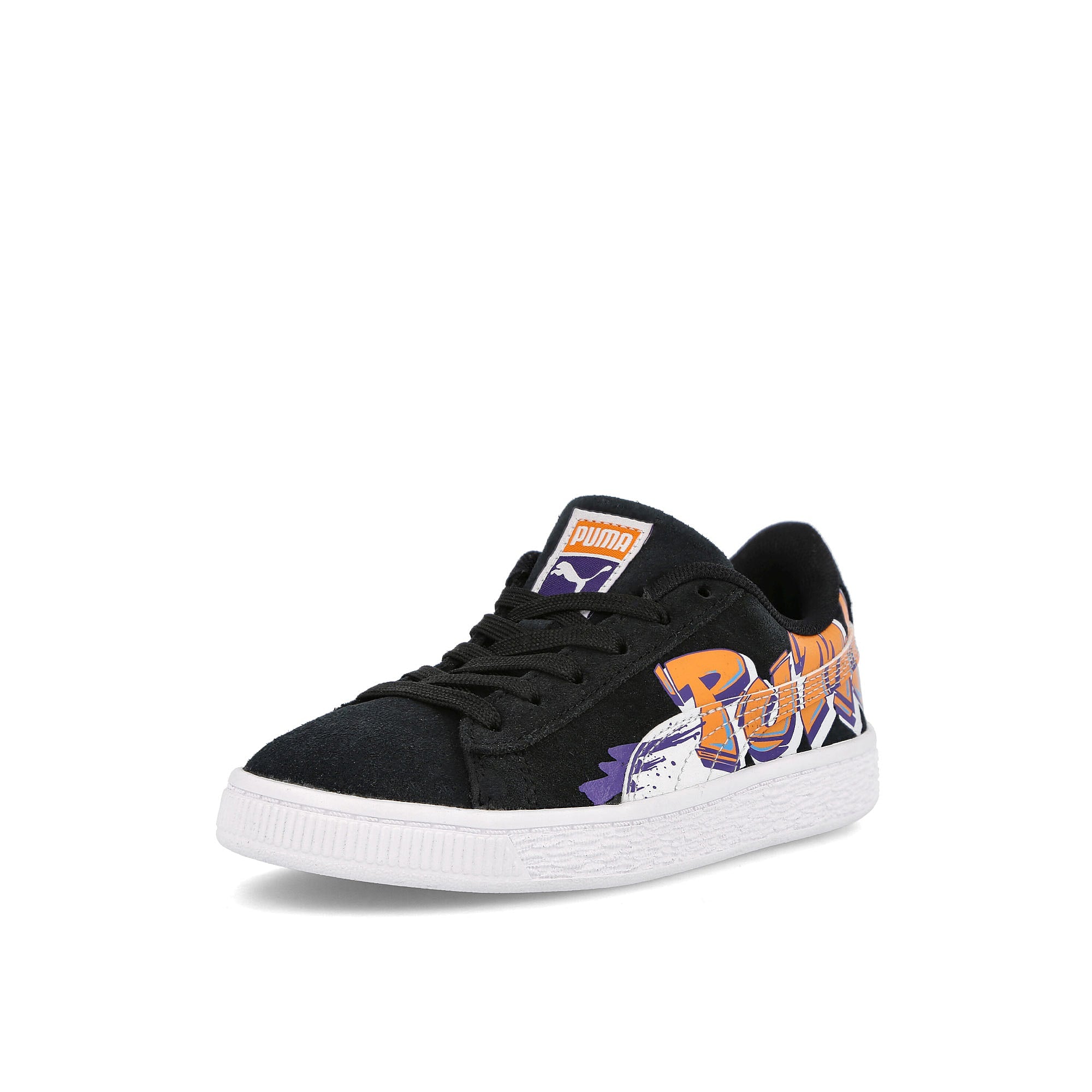 Puma suede street art ps Puma Black - Vibrant Orange Detailfoto | Overkill