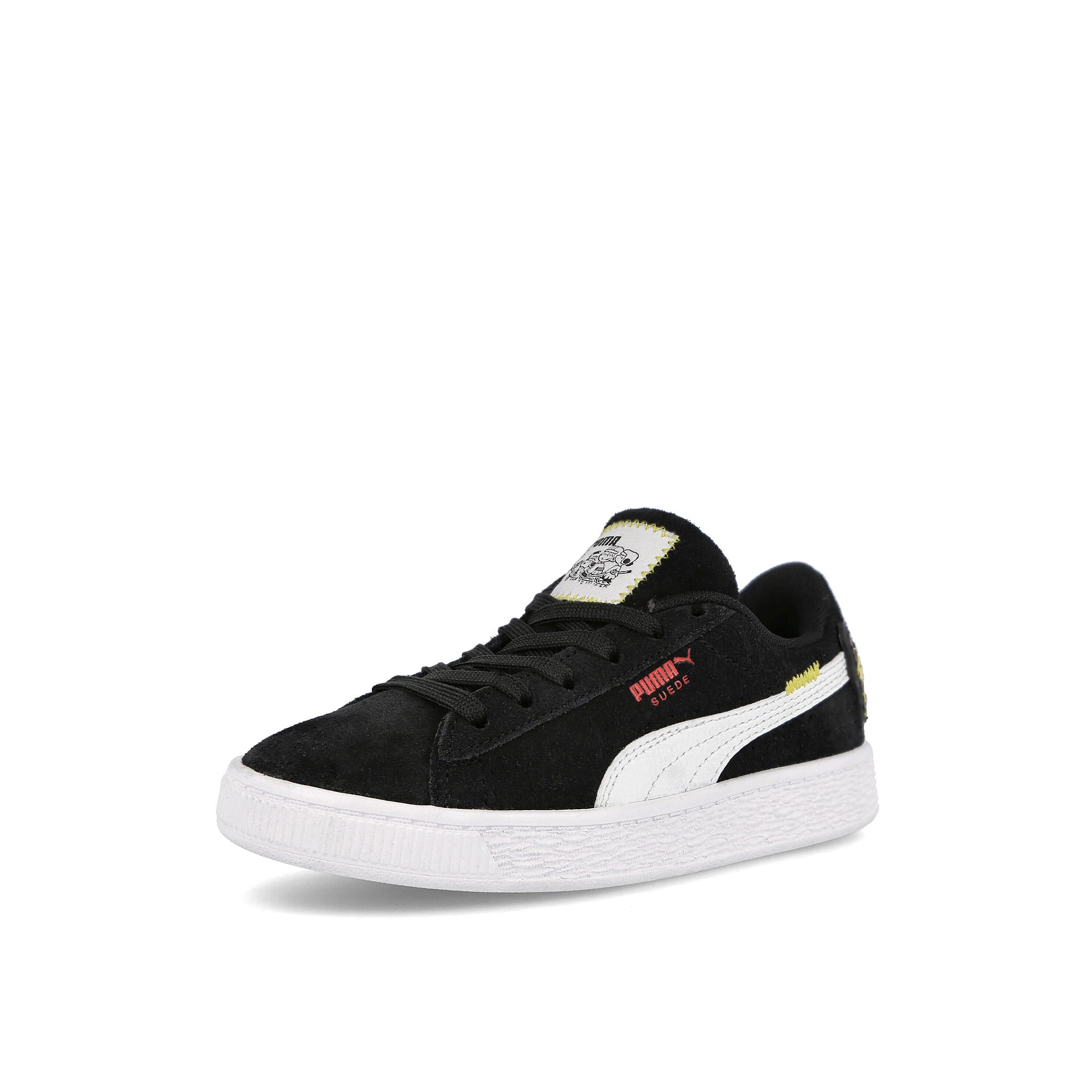 Puma Peanuts x Puma Suede Classic XXI PS Puma Black - Puma White Sneakers Close Up | Overkill