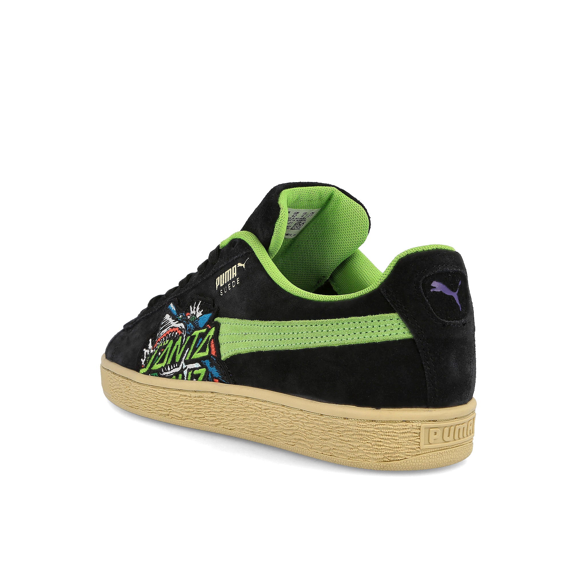 Puma Santa Cruz x Puma Suede Shark Puma Black - Green Flash Sneakers Material | Overkill