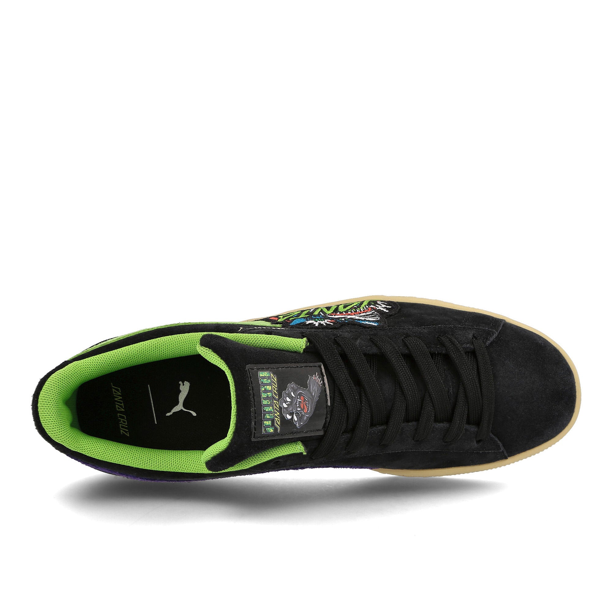 Puma Santa Cruz x Puma Suede Shark Puma Black - Green Flash Sneakers Detailfoto | Overkill