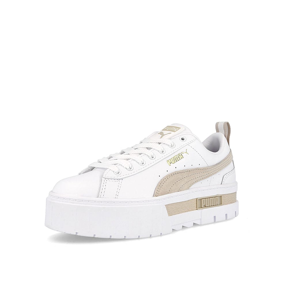 Puma wmns mayze leather Puma White - Peyote Sneakers Close Up | Overkill