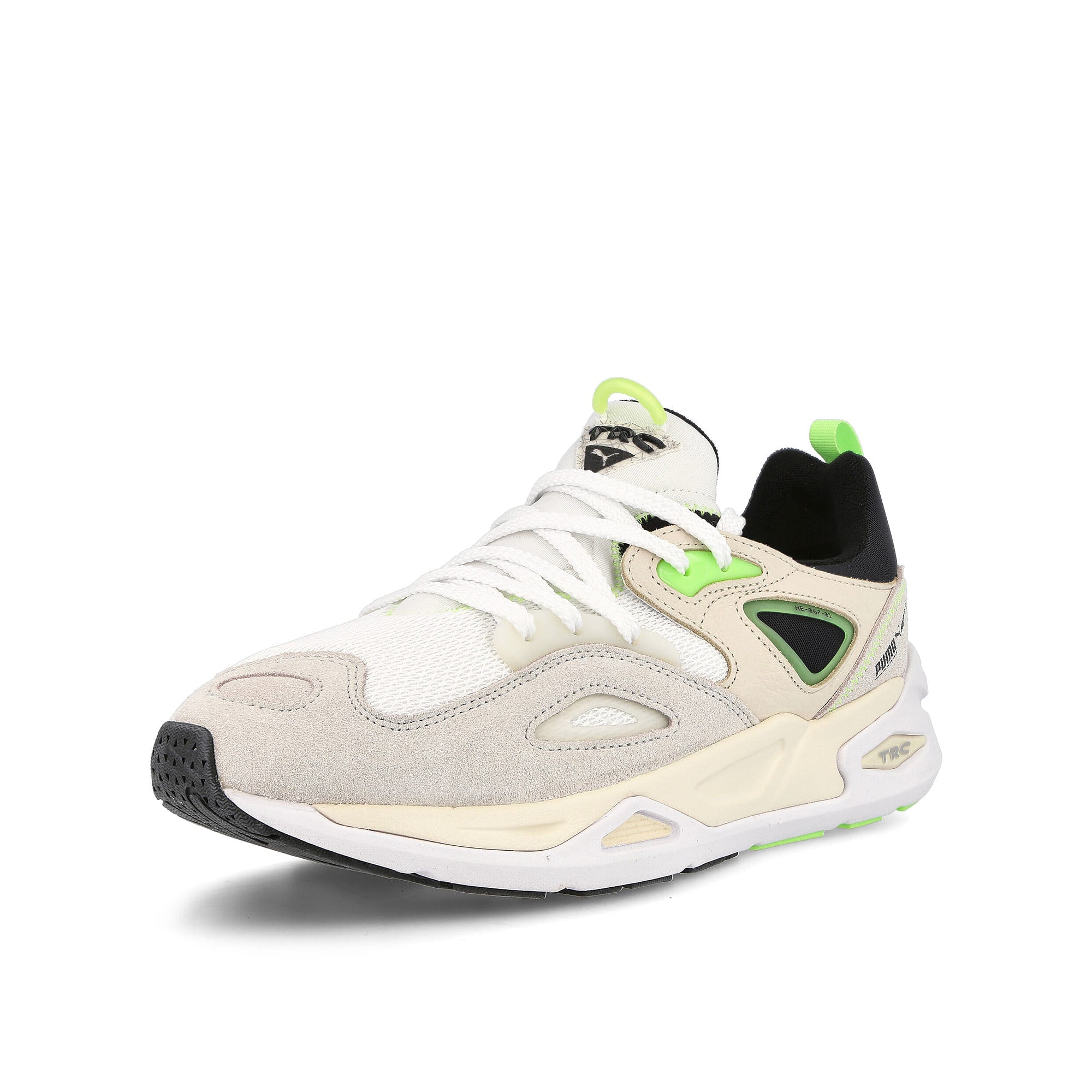 Puma trc blaze the triangle White - Nimbuscloud - Greenglare Sneakers Close Up | Overkill