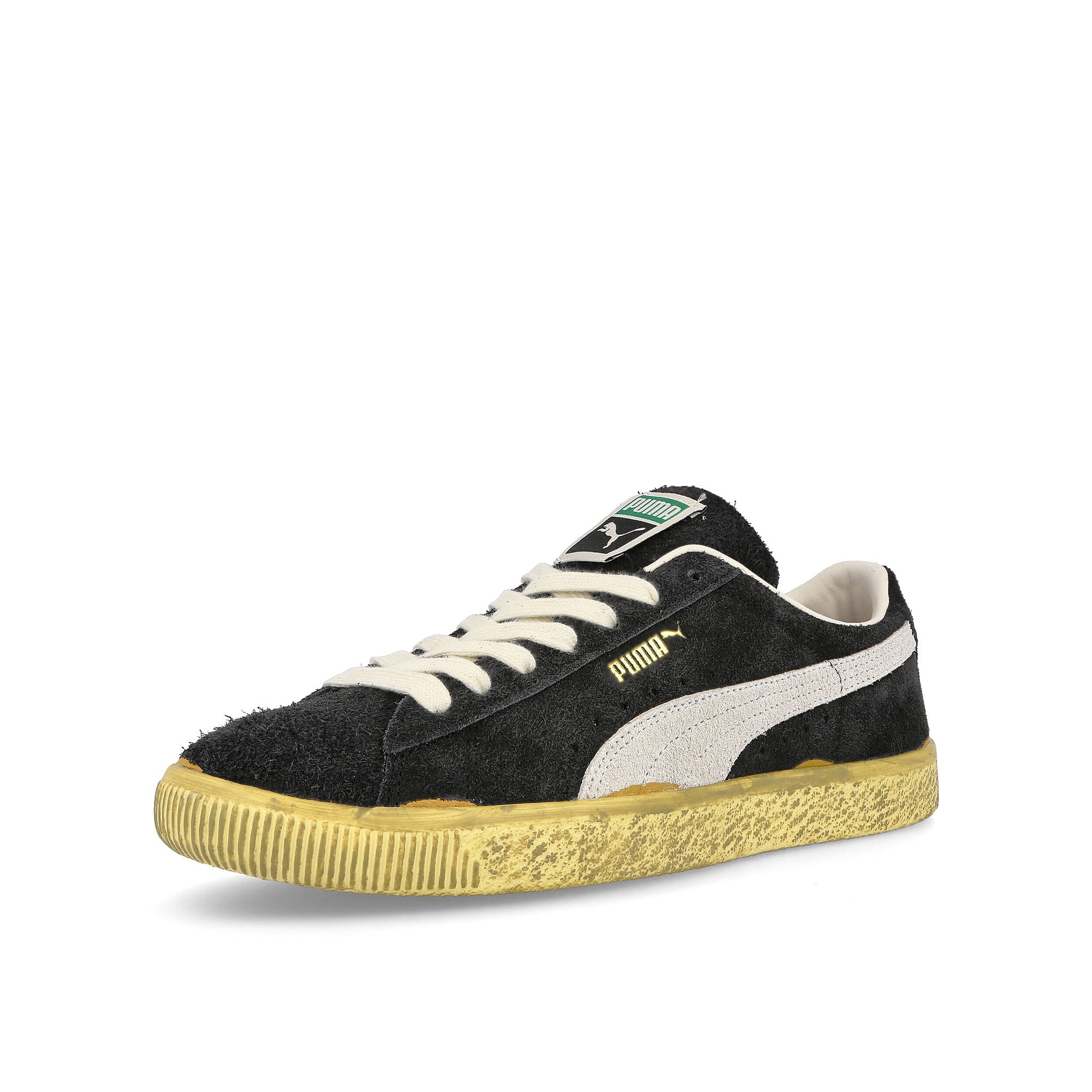 Puma suede vtg the never worn Puma Black - White - Mellow Yellow Sneakers Close Up | Overkill