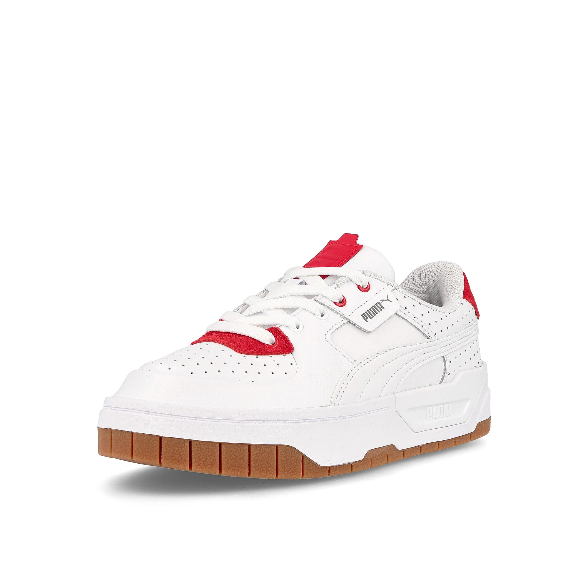 Puma wmns cali dream heritage Puma White - Gum - High Risk Red Sneakers Close Up | Overkill