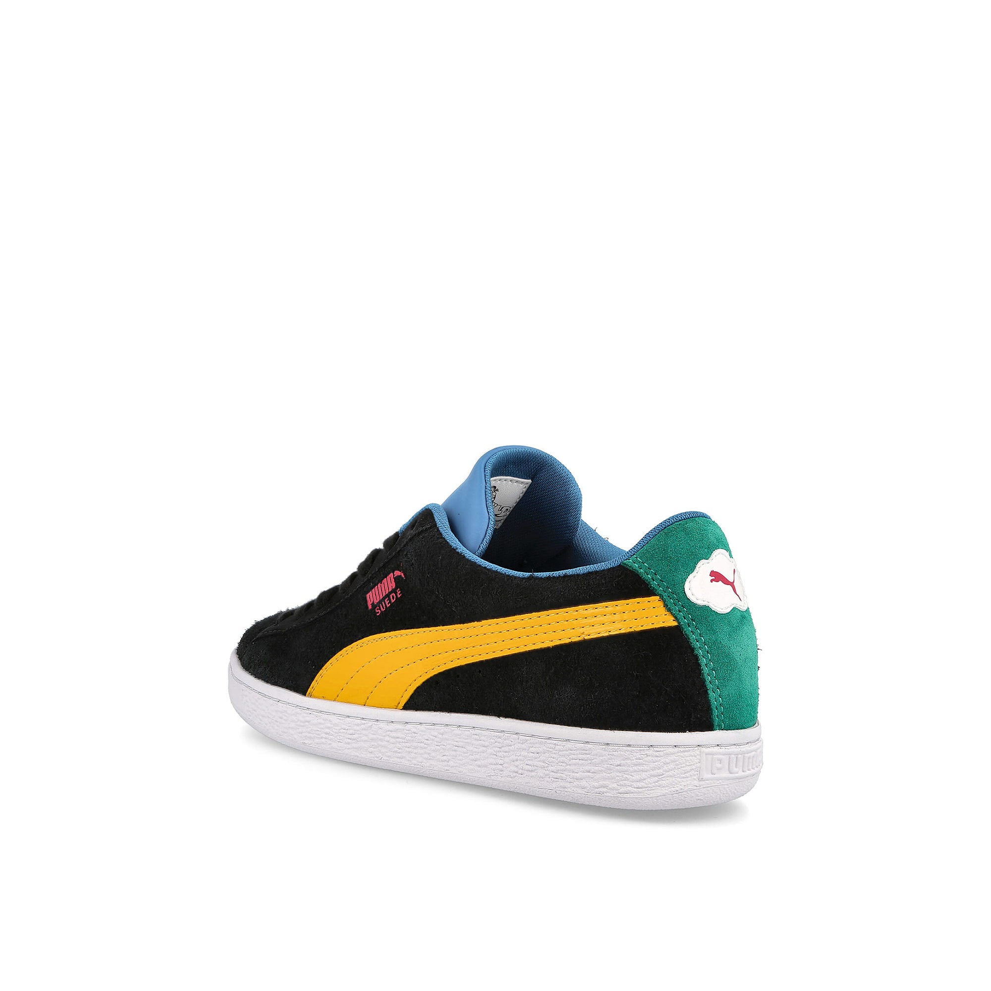 Puma Garfield x Puma Suede Junior Dark Cheddar - Celandine Close-up | Overkill
