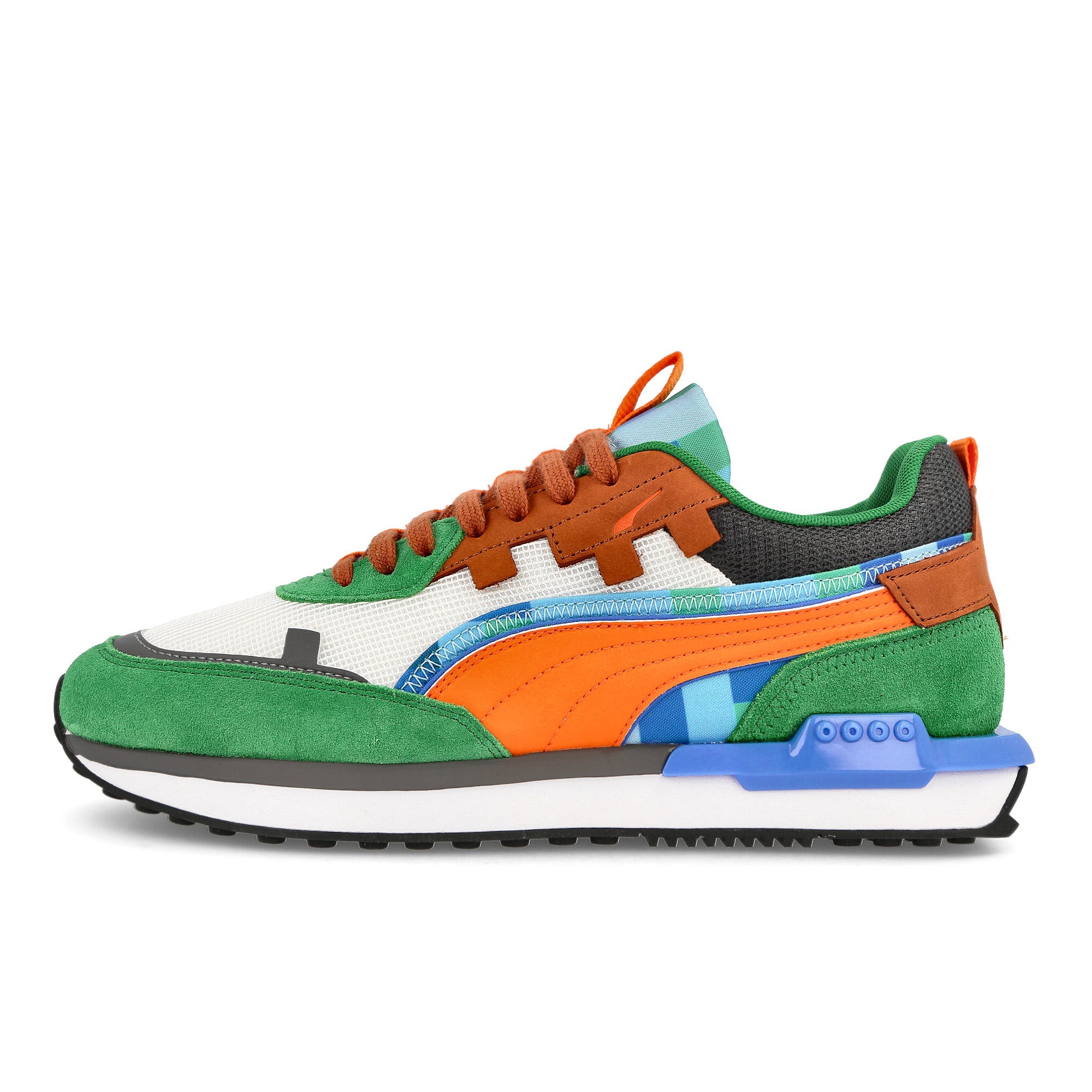 Puma Minecraft x Puma City Rider Amazon Green - Vibrant Orange Sneakers 385748 01 | Overkill