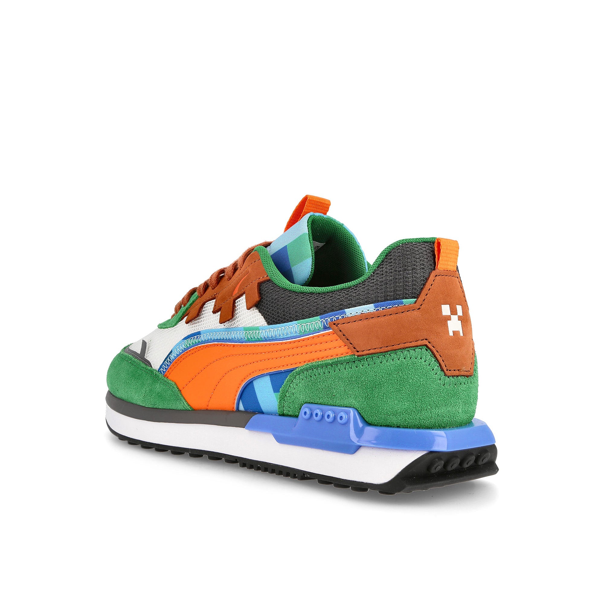 Puma Minecraft x Puma City Rider Amazon Green - Vibrant Orange Sneakers Material | Overkill