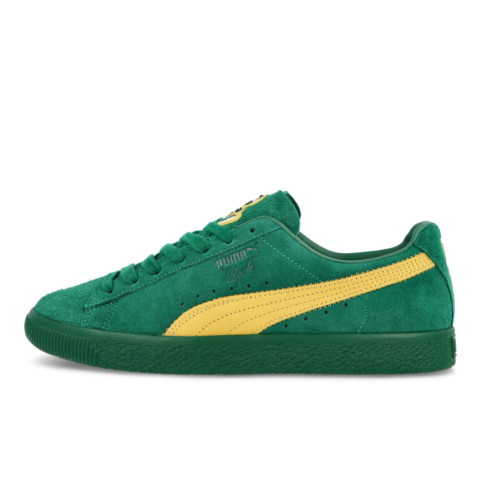 Puma Clyde Super PUMA Evergreen-Sun Ray Yellow Low Top Sneakers 386349 01 | Overkill