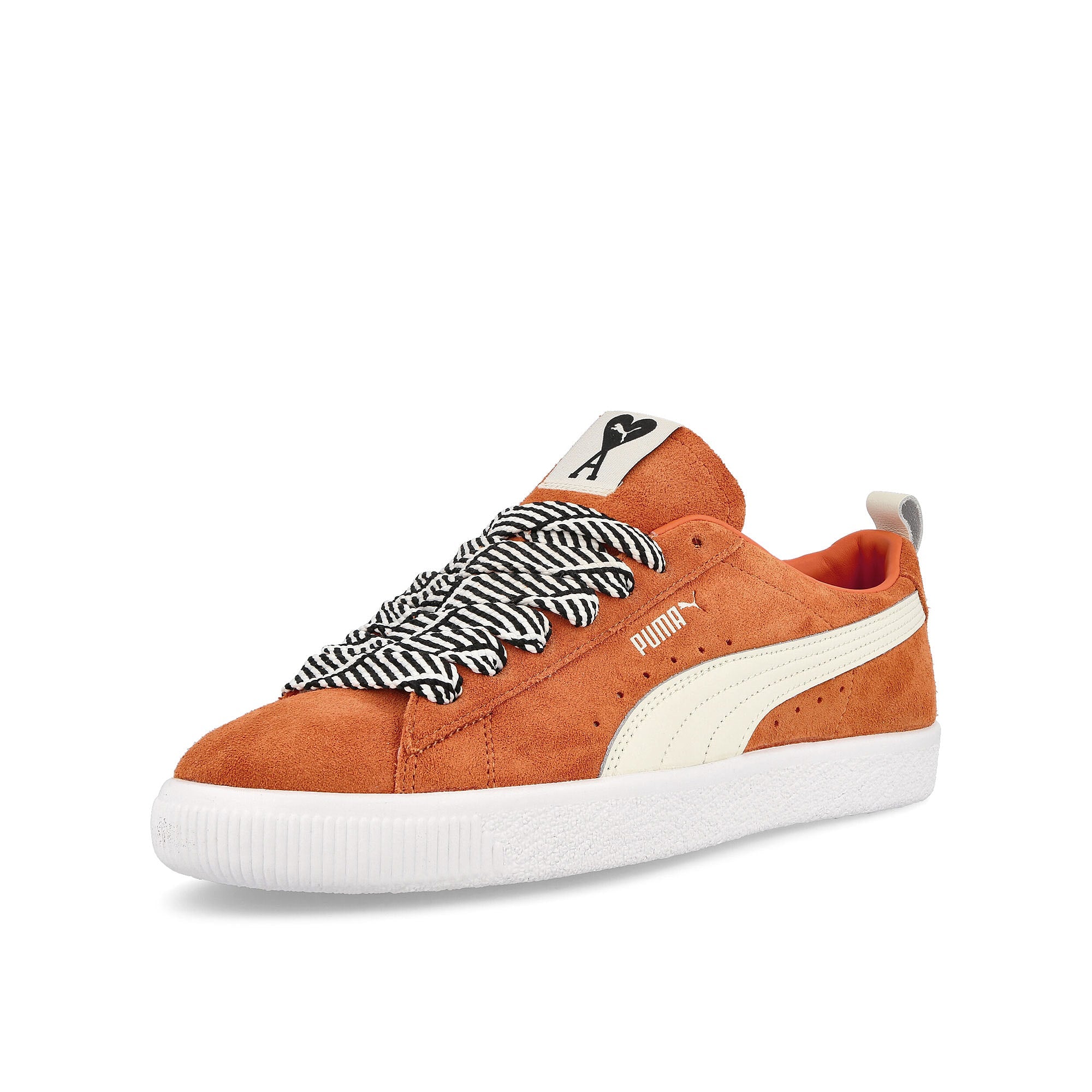 Puma AMI x Puma Suede VTG Jaffa Orange - Marshmallow Sneakers Close Up | Overkill