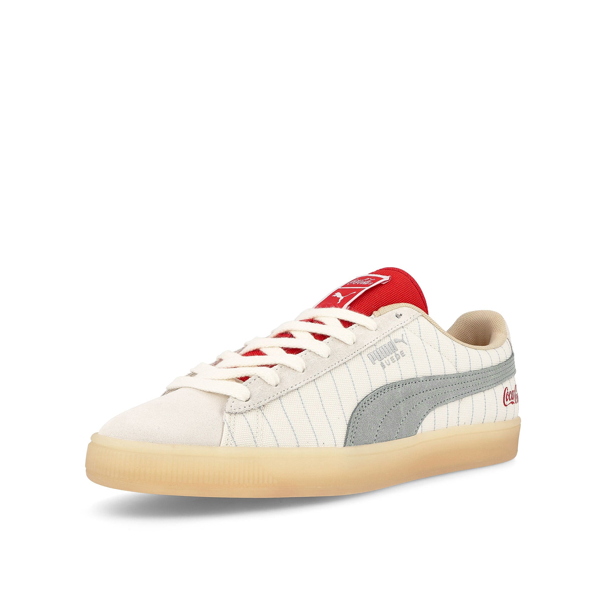 Puma Coca Cola x Puma Suede Ivory Glow - Slate Sneakers Close Up | Overkill