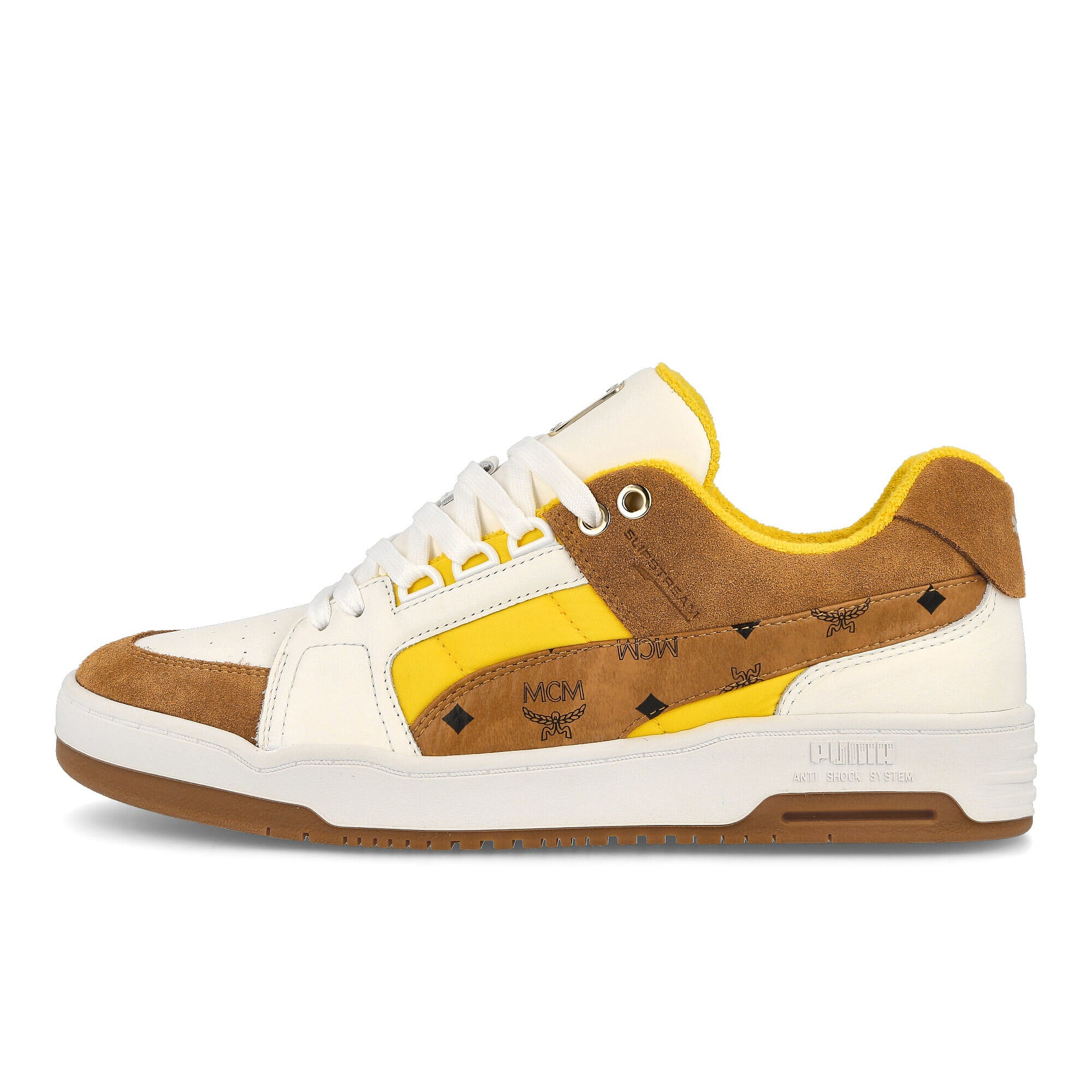 Puma MCM x Puma Slipstream Lo Bright White - Vibrant Yellow Sneakers 387665 01 | Overkill