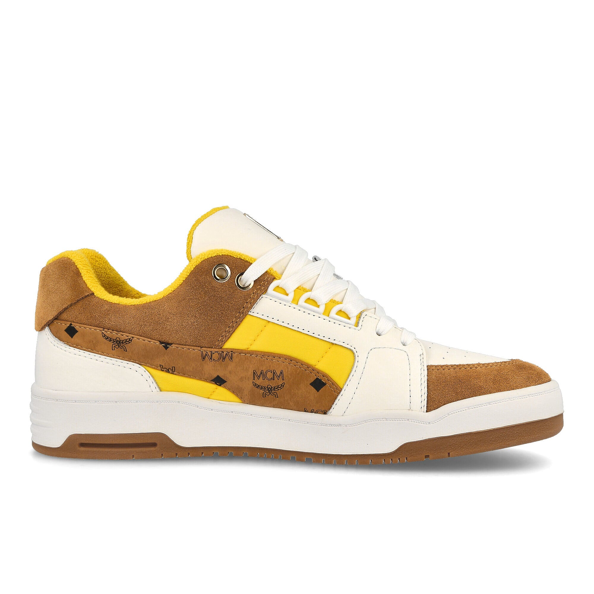 Puma MCM x Puma Slipstream Lo Bright White - Vibrant Yellow Sneakers Silhouette | Overkill