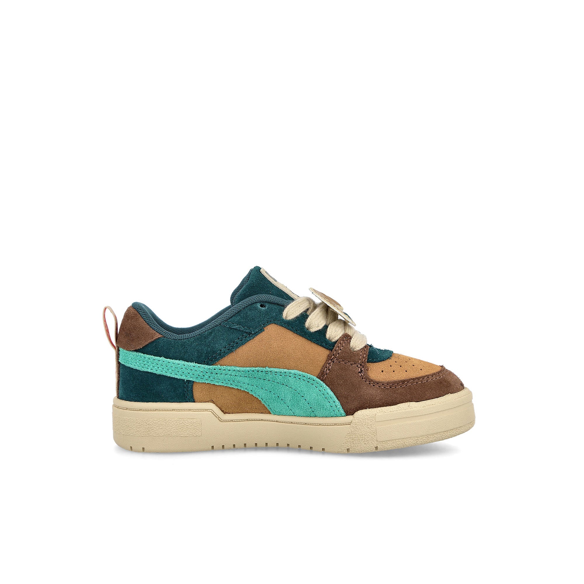 Puma Tinycottons x Puma CA Pro Block PS Desert Tan - Intense Red - Green Sneakers Silhouette | Overkill