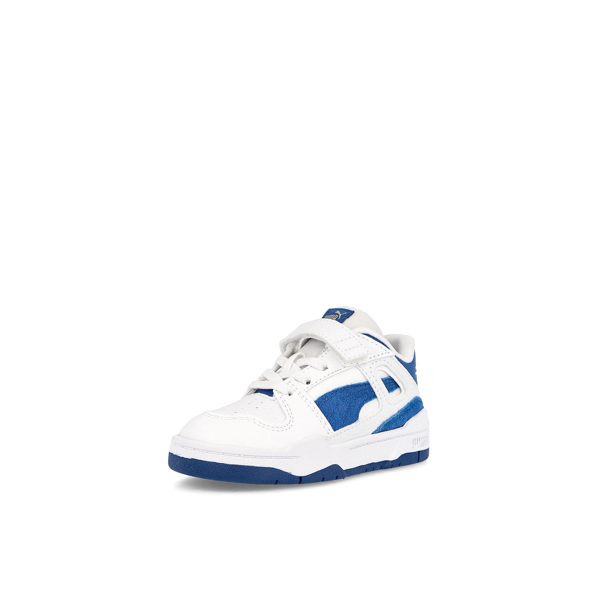 Puma Slipstream Suede FS AC+Infants Puma White - Lake Blue Low Top Sneakers Close Up | Overkill