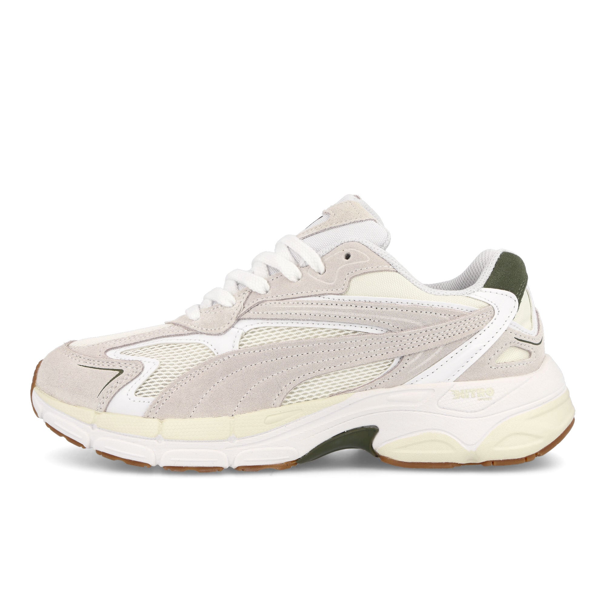 Puma Teveris Nitro Puma White - Green Moss Low Top Sneakers 388774 13 | Overkill