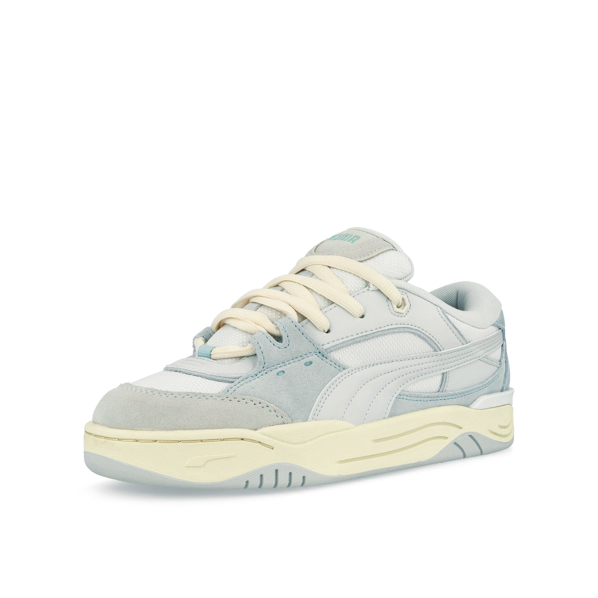 Puma -180 Puma White - Silver Mist Low Top Sneakers Close Up | Overkill
