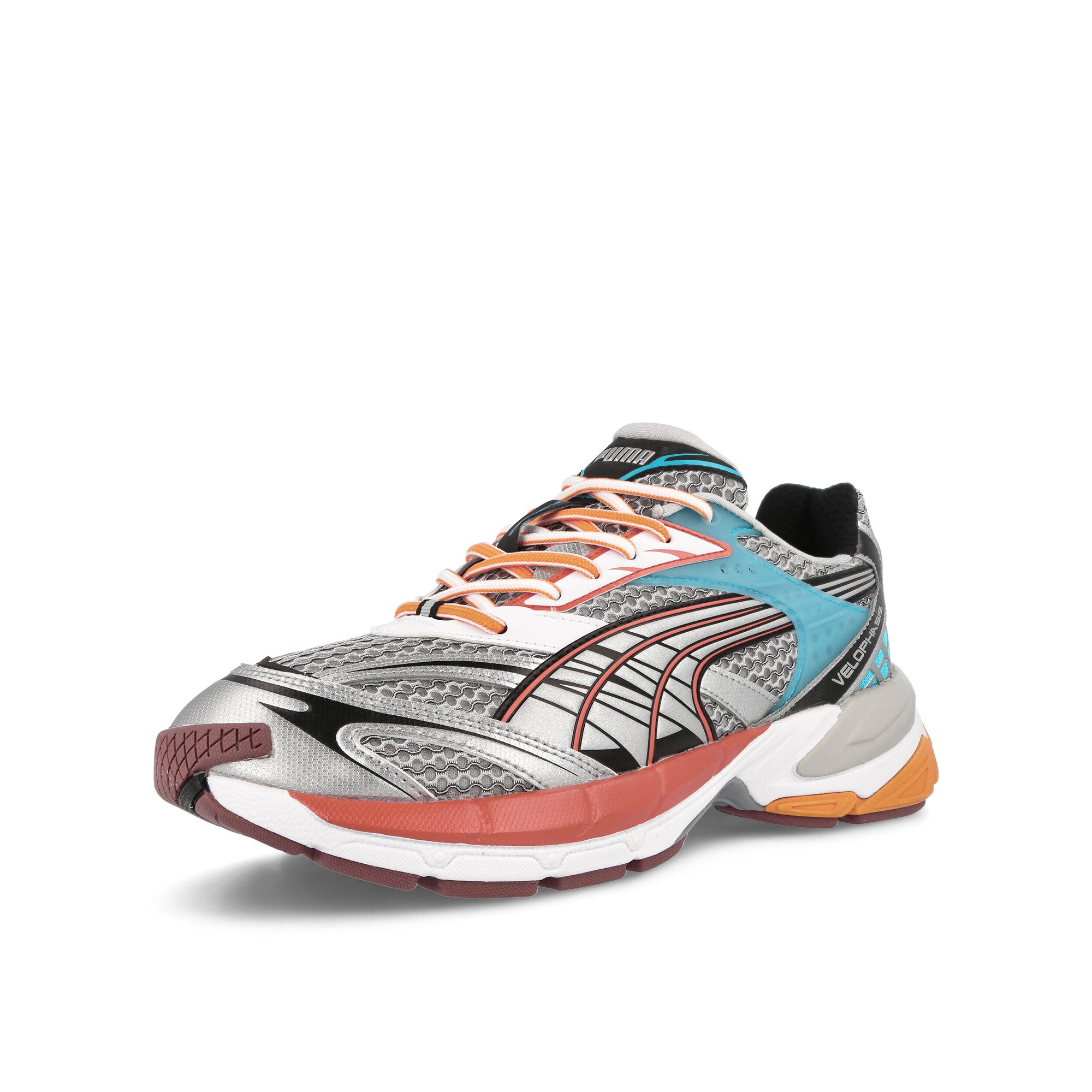 Puma Velophasis Phased Cool Light Gray - Chili Powder Low Top Sneakers Close Up | Overkill