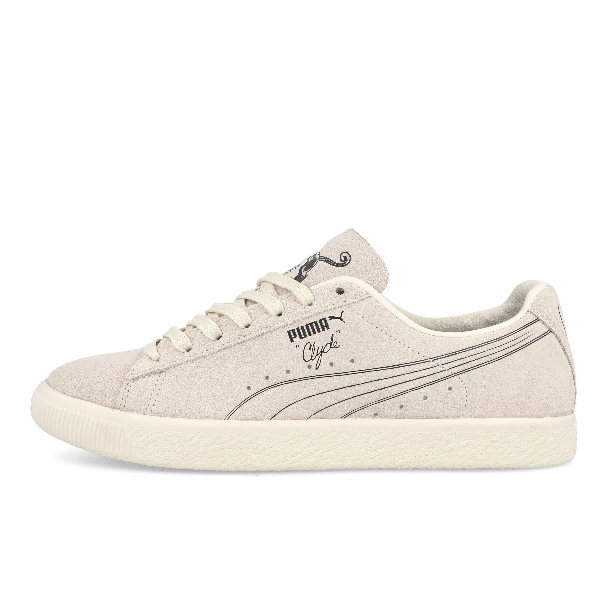 Puma Clyde No.1 Frosted Ivory - Smokey Gray Low Top Sneakers 389555 01 | Overkill