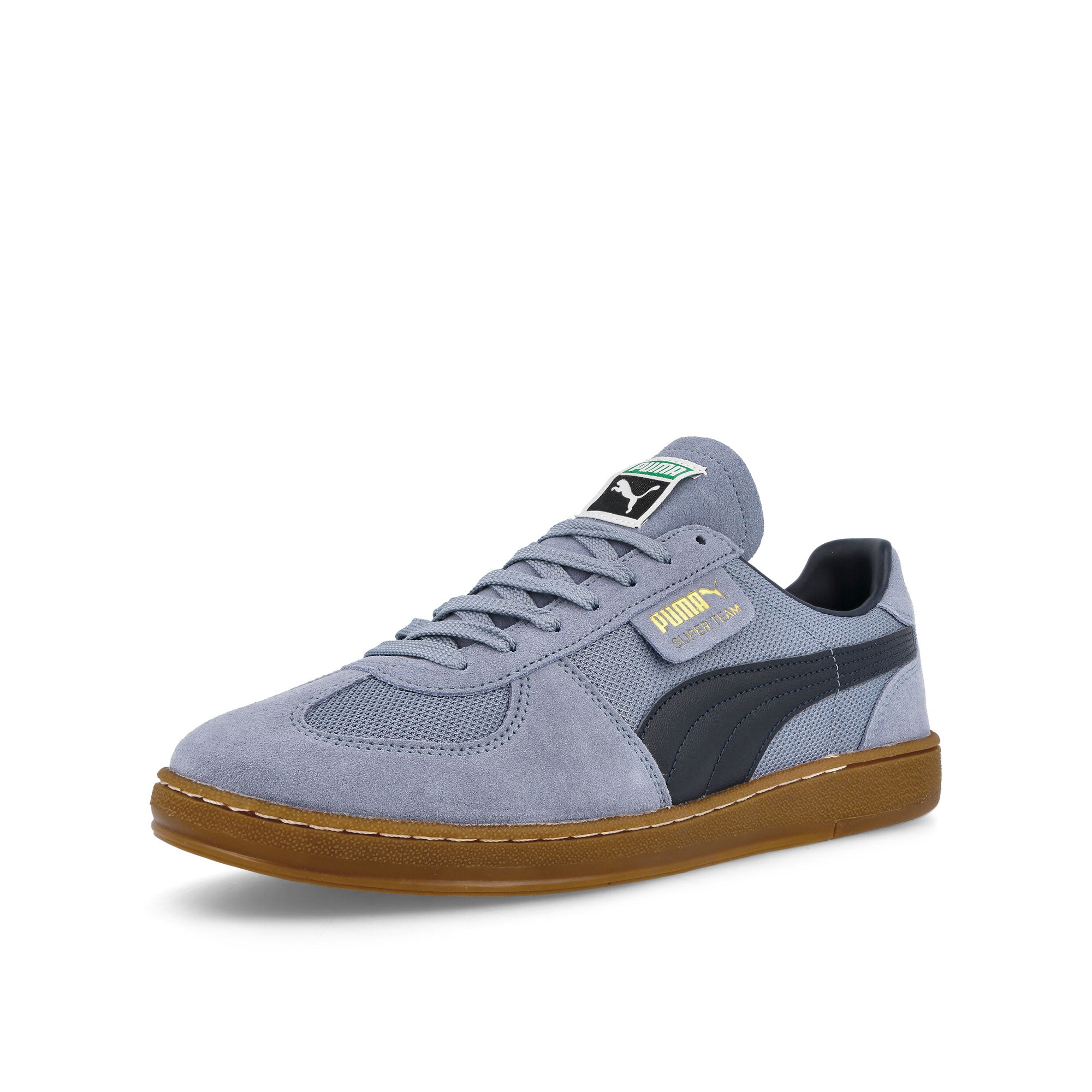 Puma Super Team OG Filtered Ash - Puma Navy Low Top Sneakers Close Up | Overkill