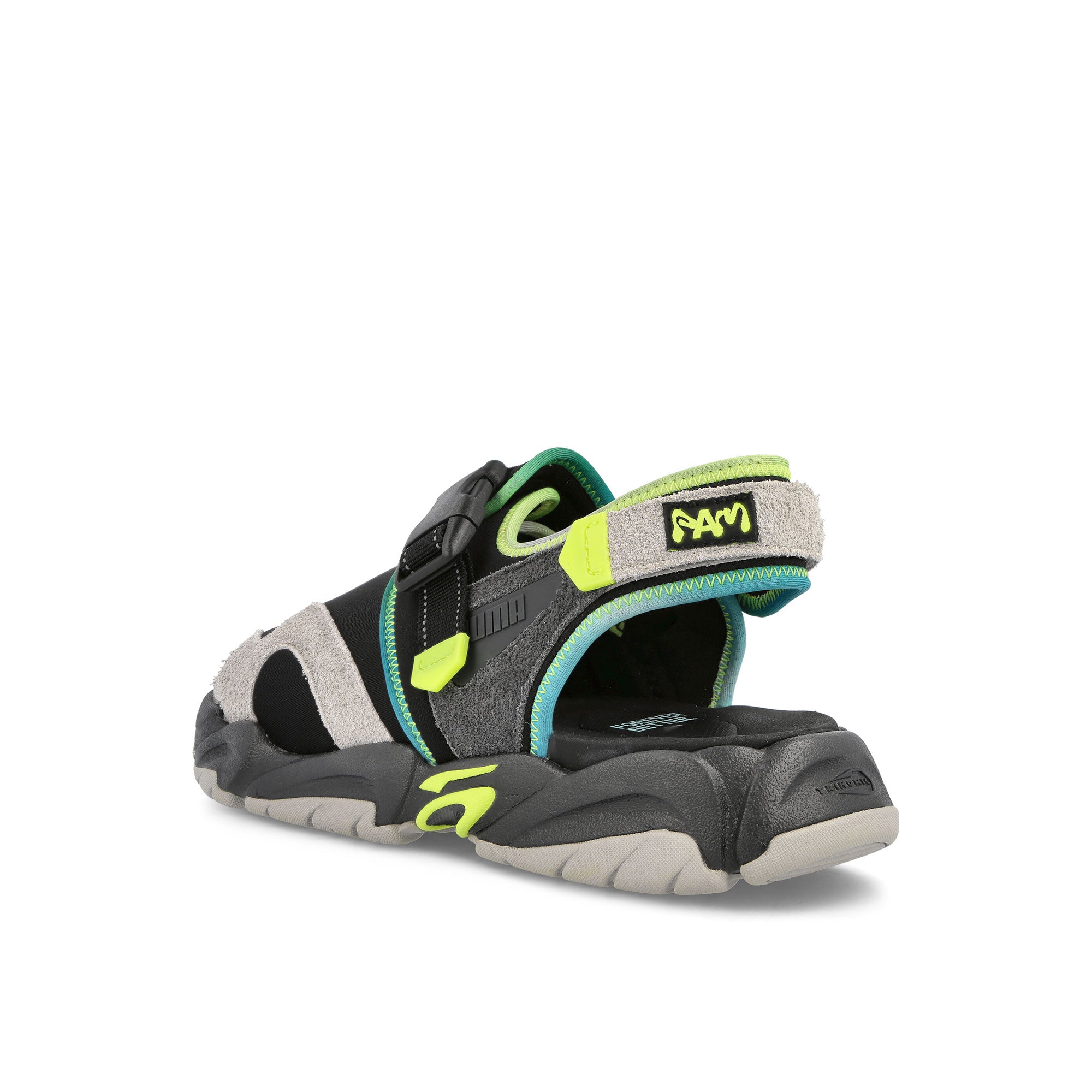 Puma PAM x Puma TS - 01 Puma Black - Lime Squeeze Slides, Sandals & Slippers Material | Overkill