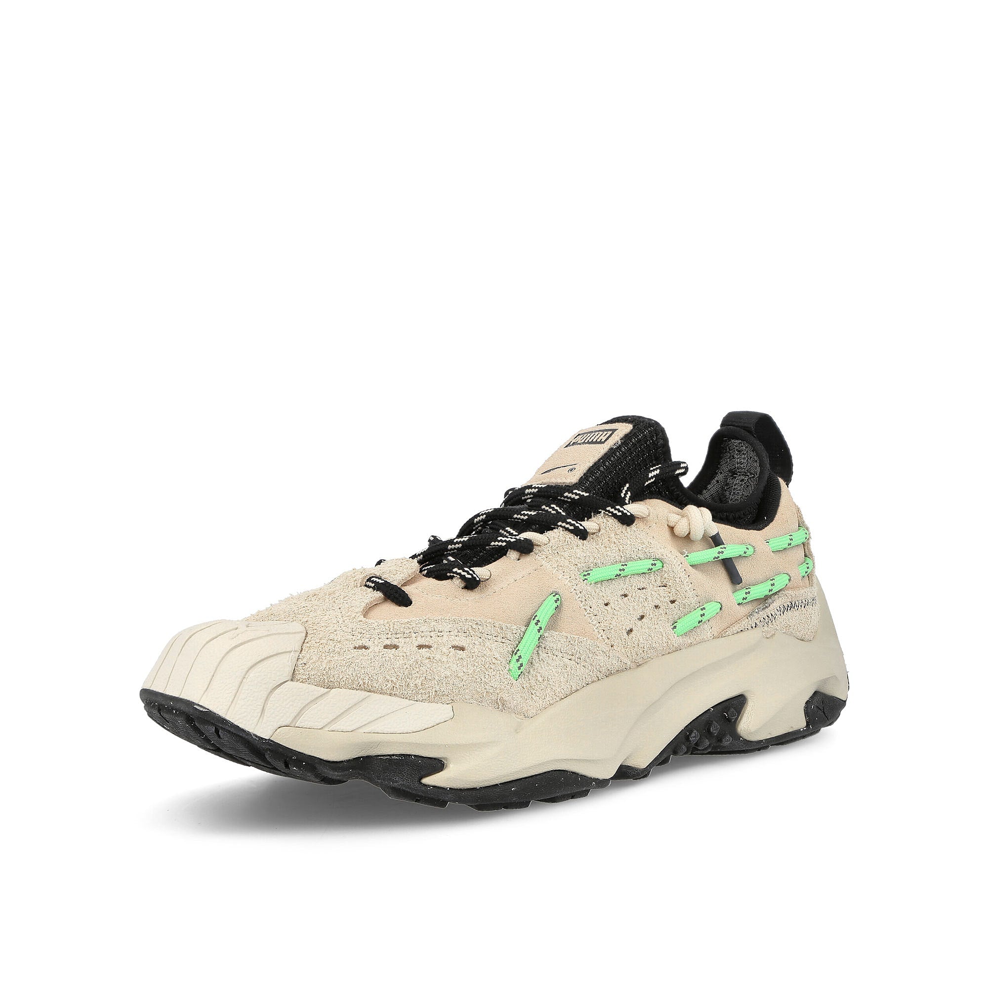 Puma Plexus Elektro Green Eggnog - Elektro Green Low Top Sneakers Close Up | Overkill