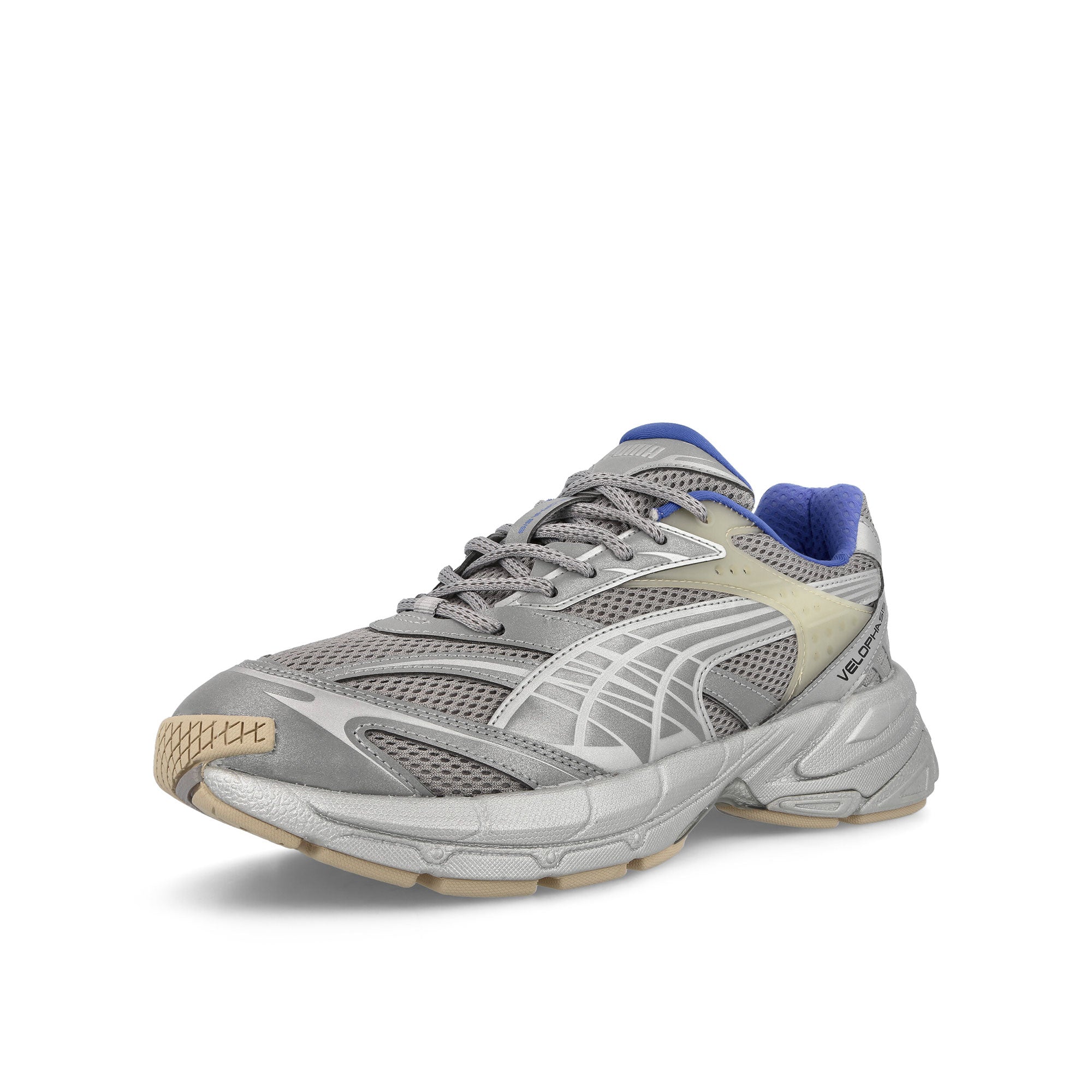 Puma Velophasis Bionic Matte Silver-Royal Sapphire Low Top Sneakers Close Up | Overkill