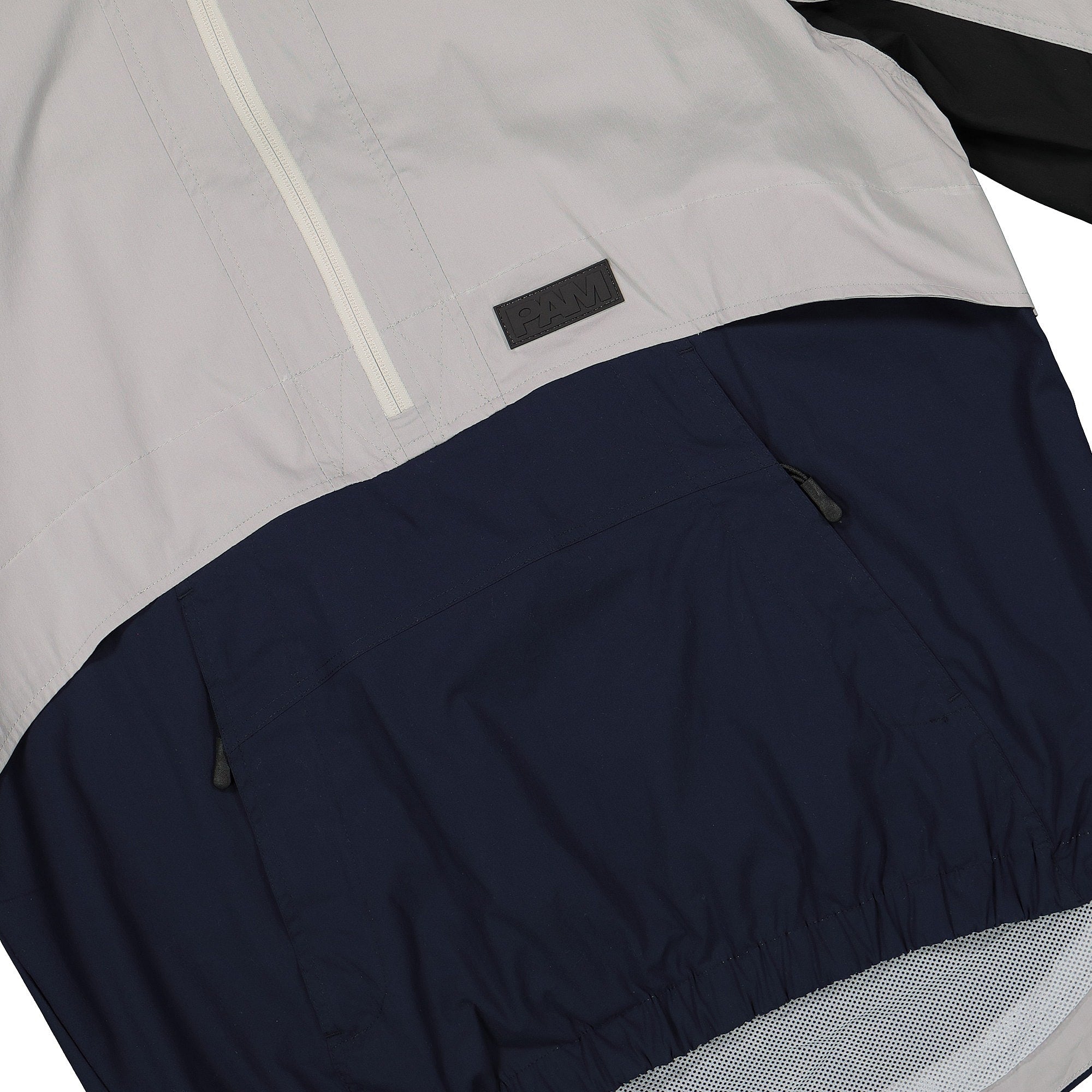 Perks And Mini B.T.C. Time Folds Shell Navy / Grey Windbreaker Close-up | Overkill