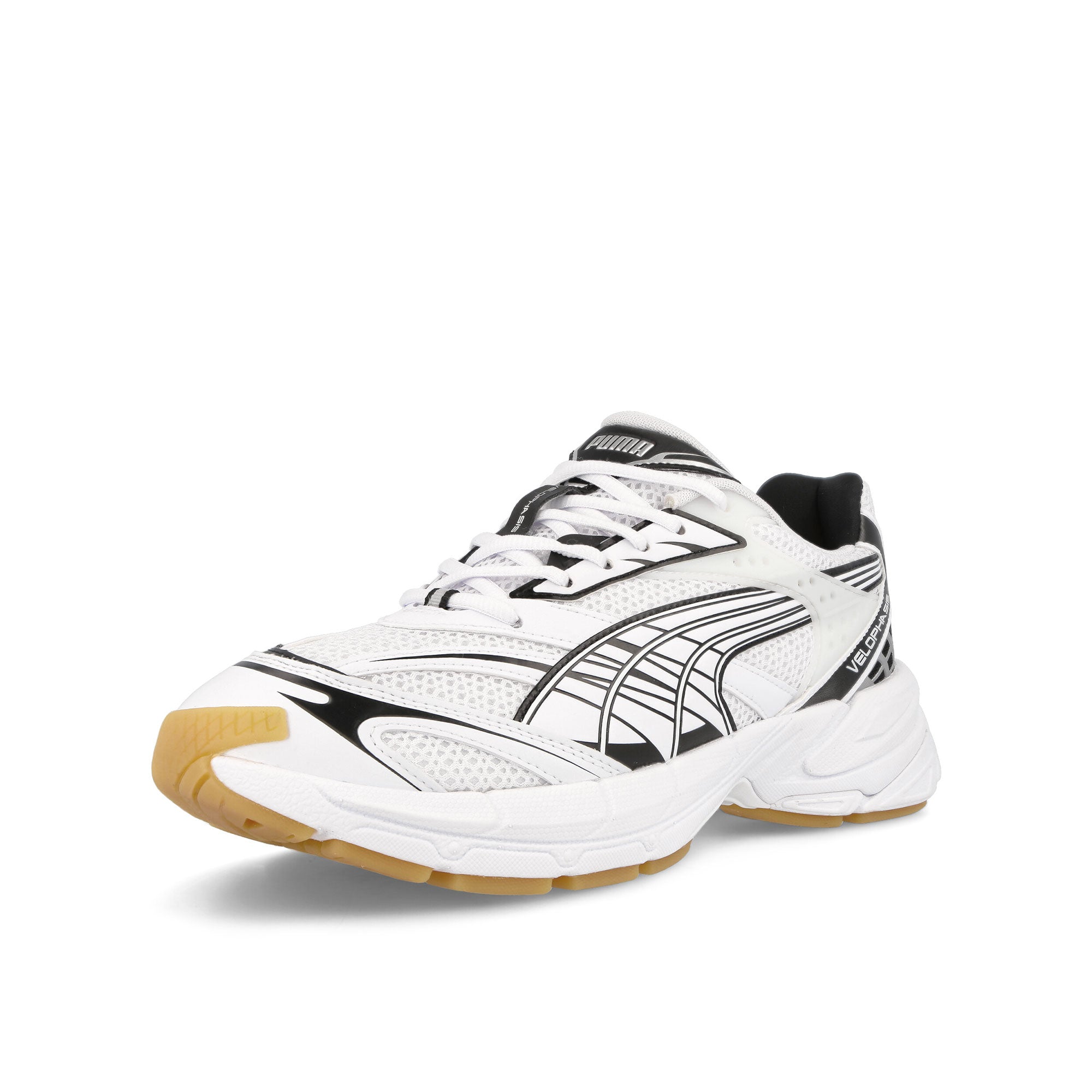 Puma Velophasis Technisch White-Black Low Top Sneakers Close Up | Overkill