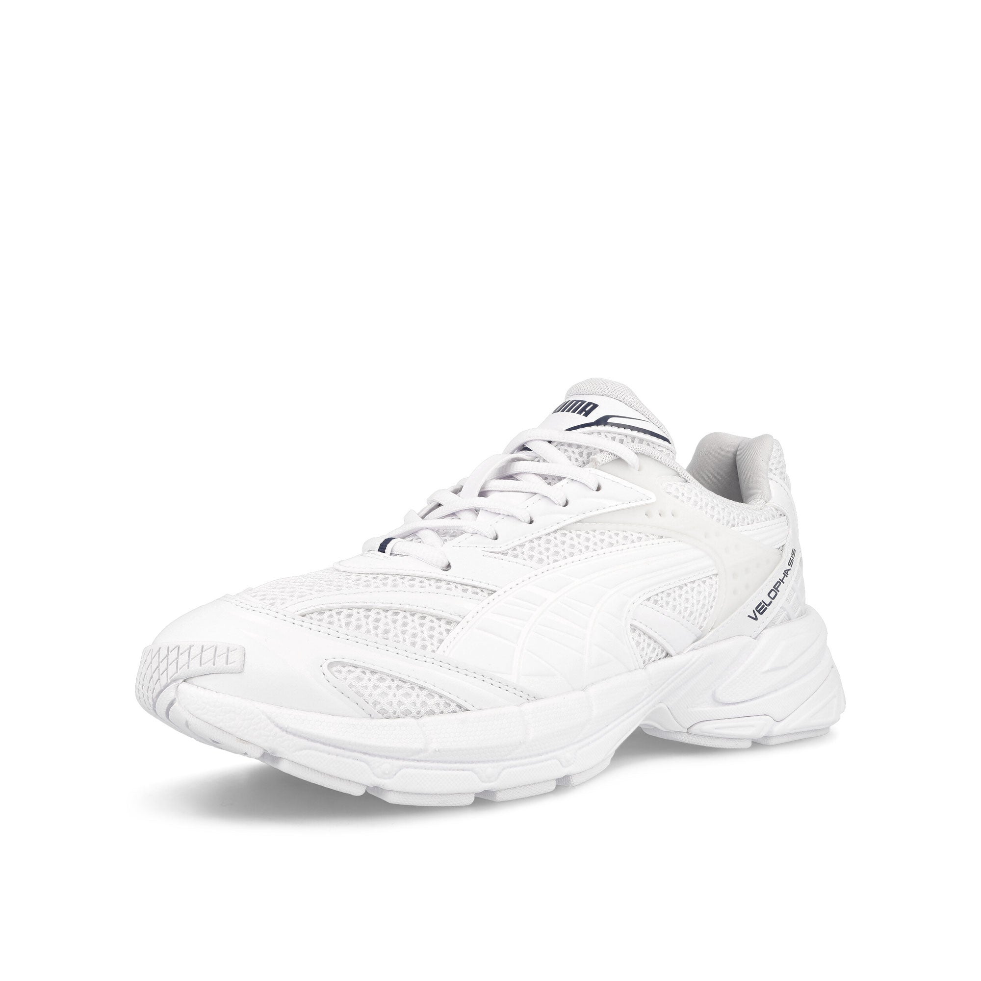 Puma Velophasis Technisch Puma White - Persian Blue Low Top Sneakers Close Up | Overkill