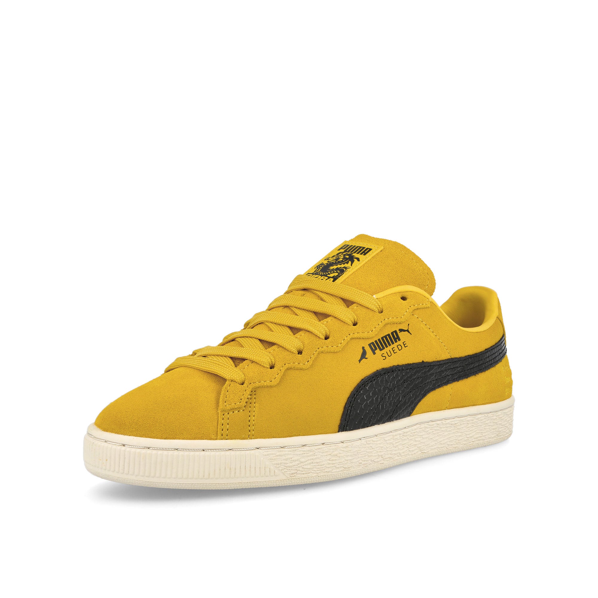 Puma STAPLE x Puma Suede Yellow / White / Black Sneakers Close Up | Overkill