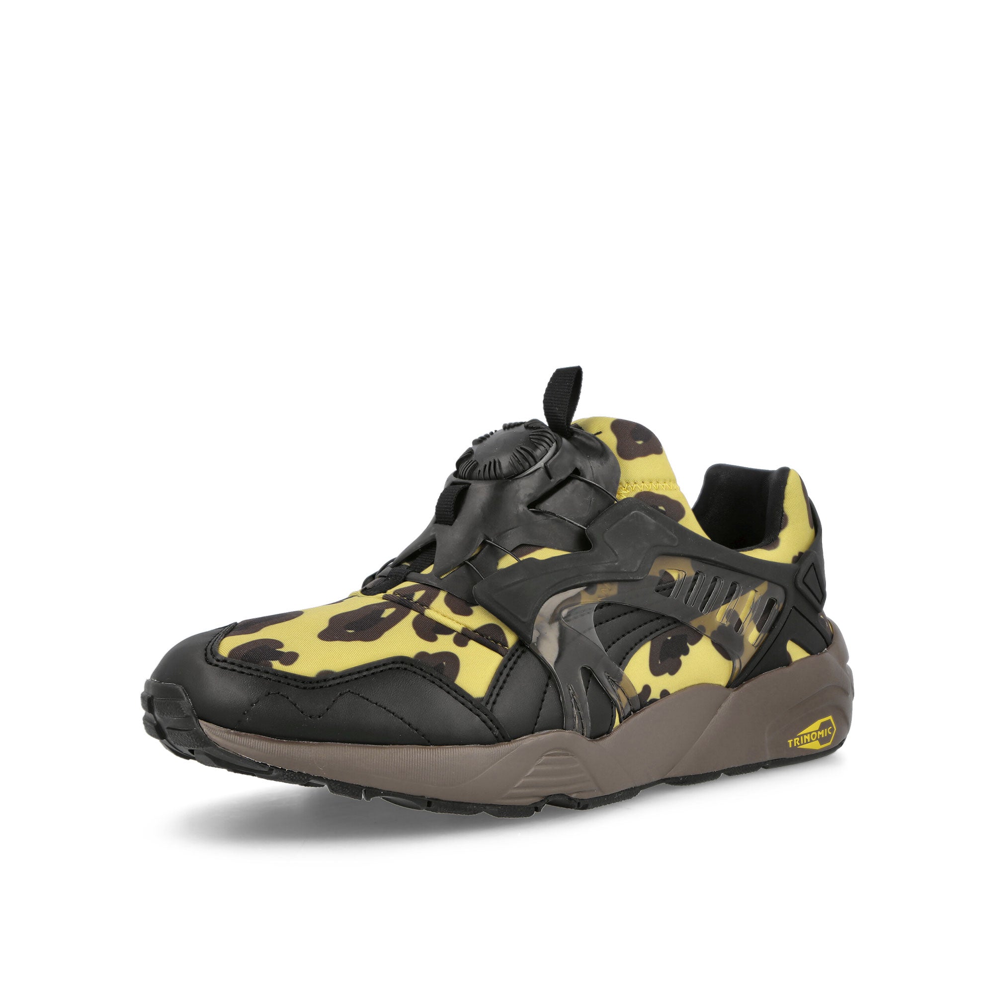 Puma Disc Blaze Leopard Light Straw - Chocolate Low Top Sneakers Close Up | Overkill