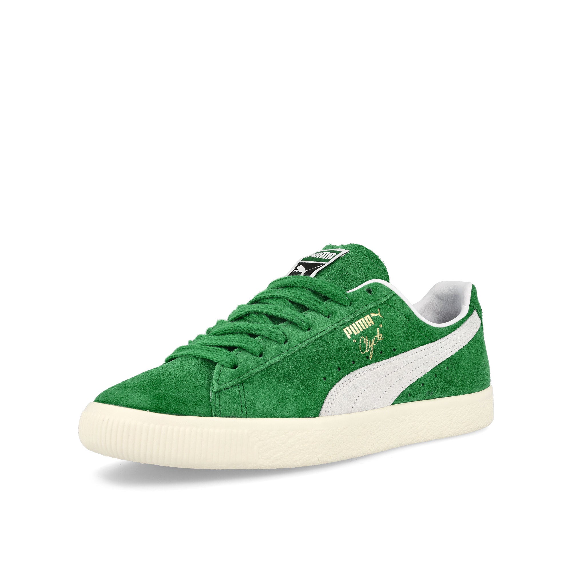 Puma Clyde OG Verdant Green - Puma White - Pristine Low Top Sneakers Close Up | Overkill