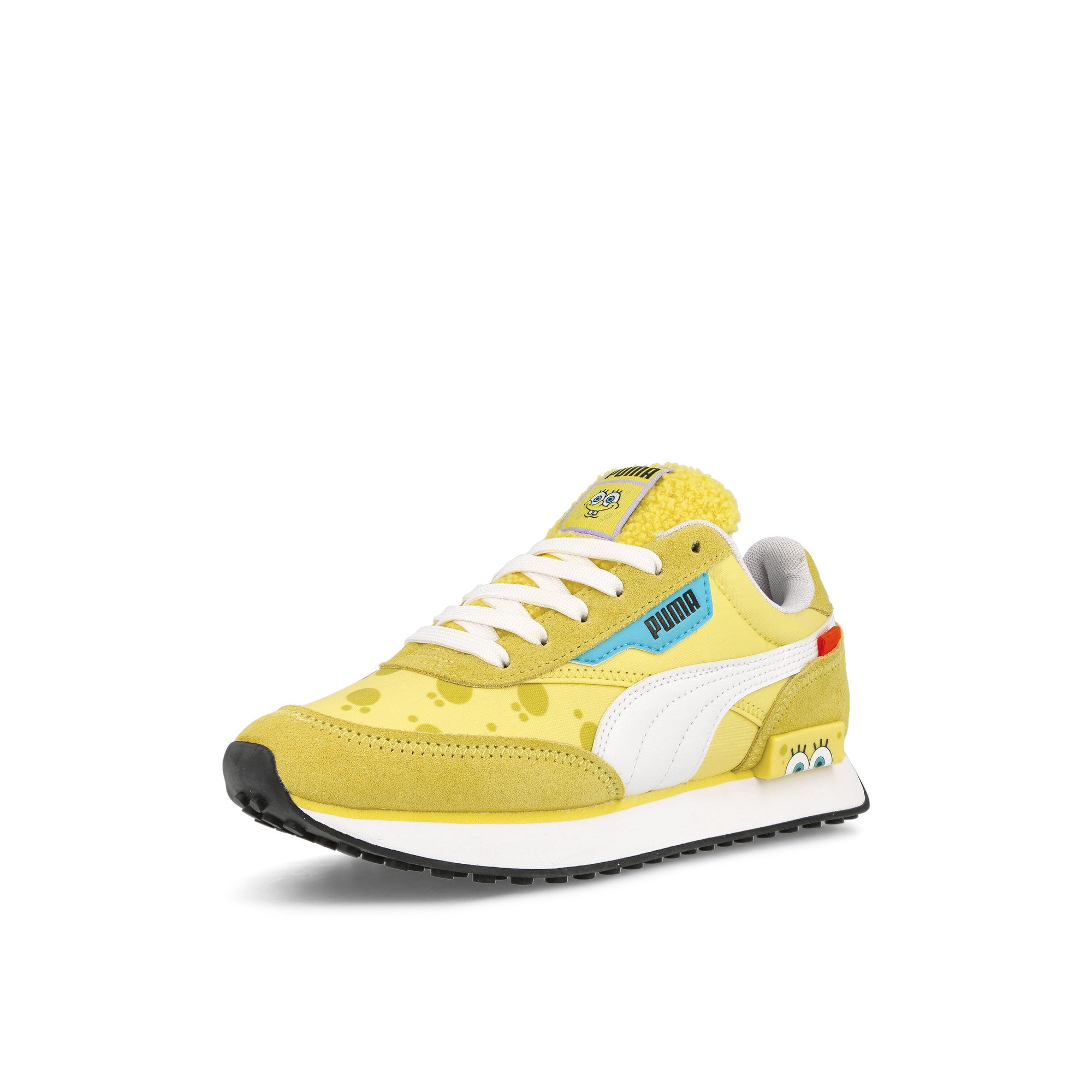 Puma Future Rider Spongebob Jr Lucent Yellow - Puma White Low Top Sneakers Close Up | Overkill