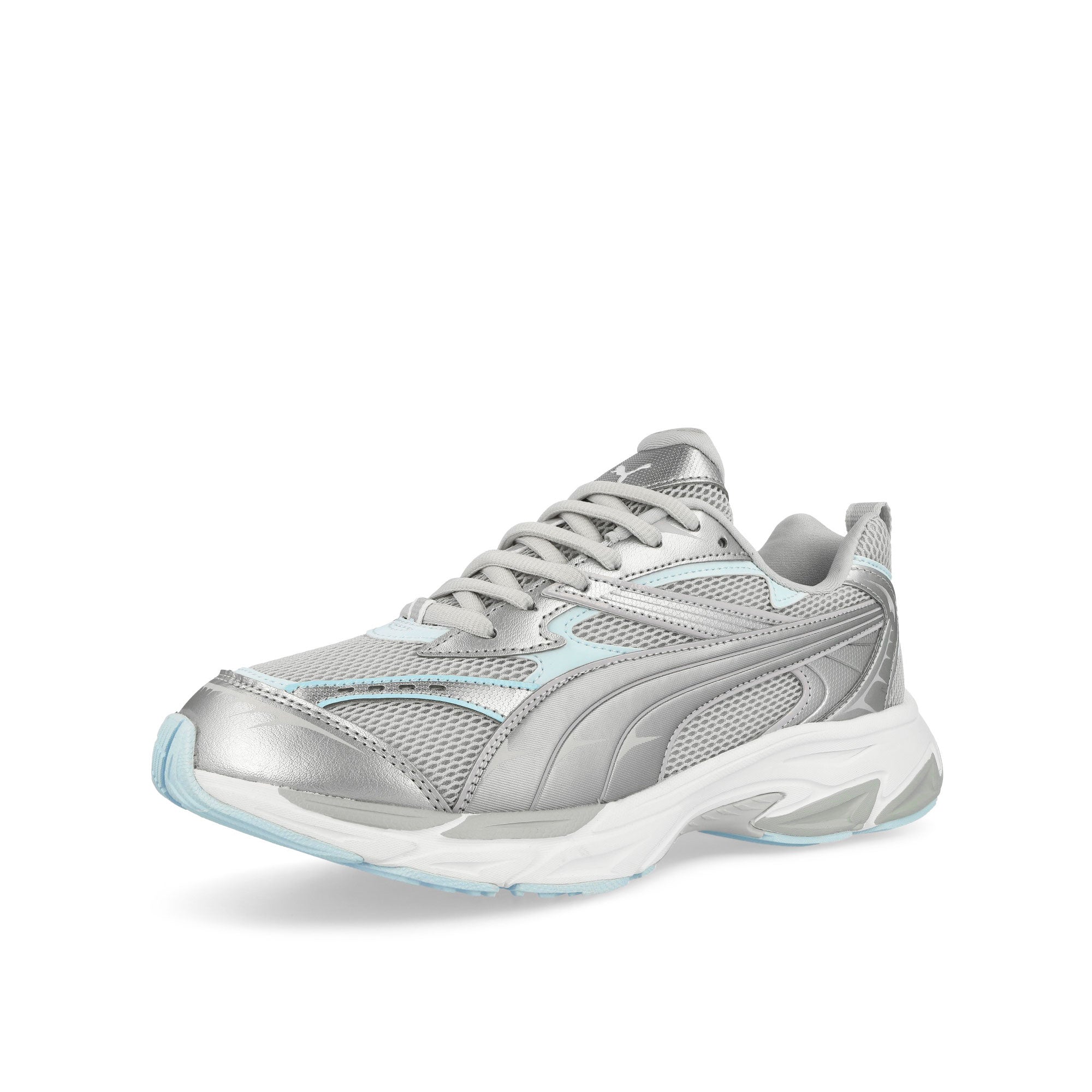 Puma Morphic Glacial Gray - Ice Blue Low Top Sneakers Close Up | Overkill