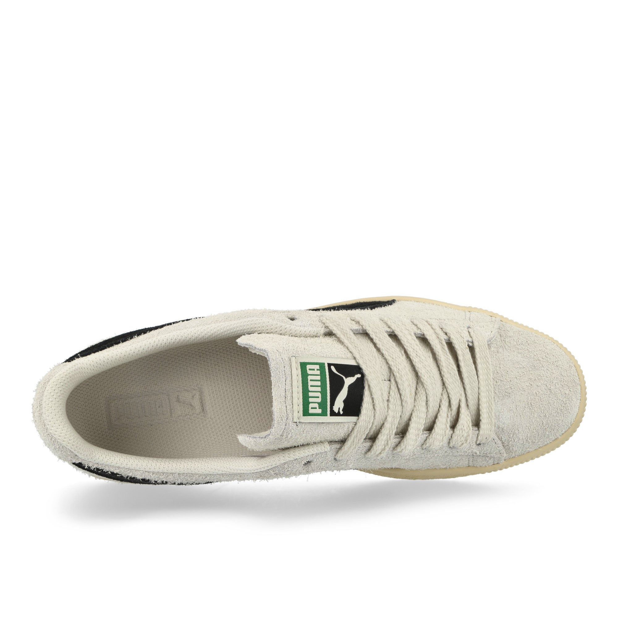 Puma Clyde Hairy Suede Sedate Gray - Cashew Low Top Sneakers Detailfoto | Overkill