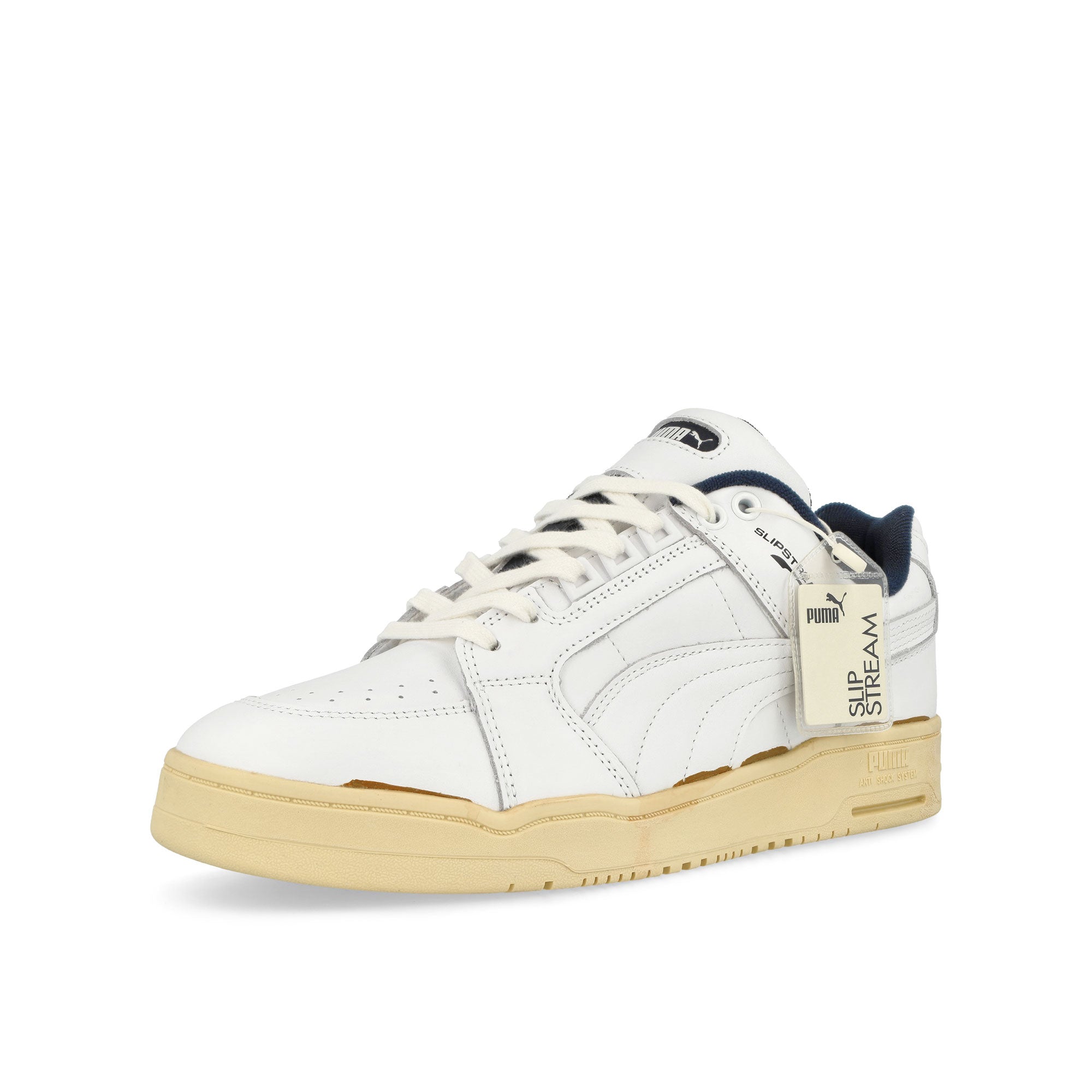 Puma Slipstream Lo Puma White - New Navy - Light Straw Low Top Sneakers Close Up | Overkill
