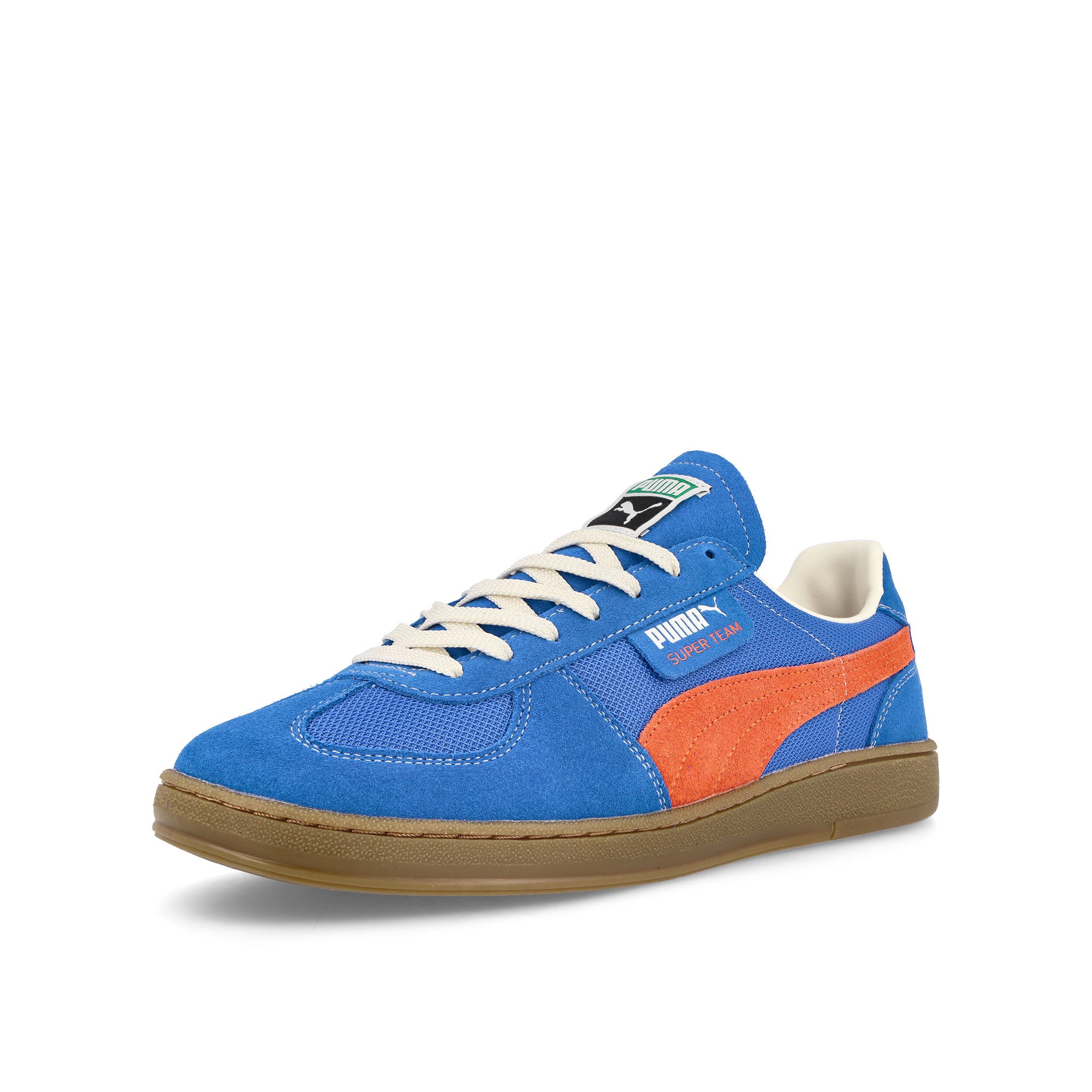Puma Super Team Handy Ultra Blue - Rickie Orange Low Top Sneakers Close Up | Overkill