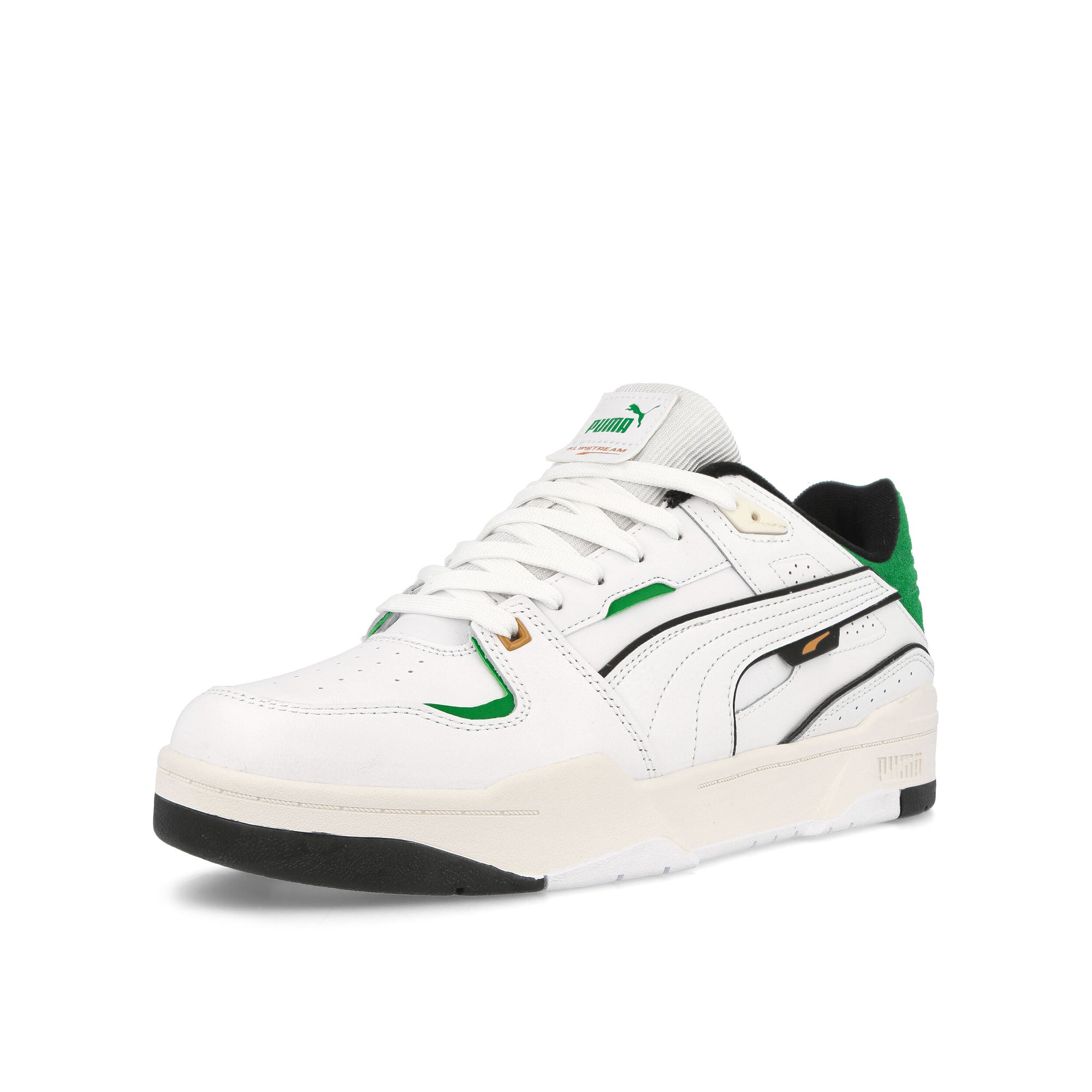 Puma Slipstream Bball Puma White - Archive Green Low Top Sneakers Close Up | Overkill