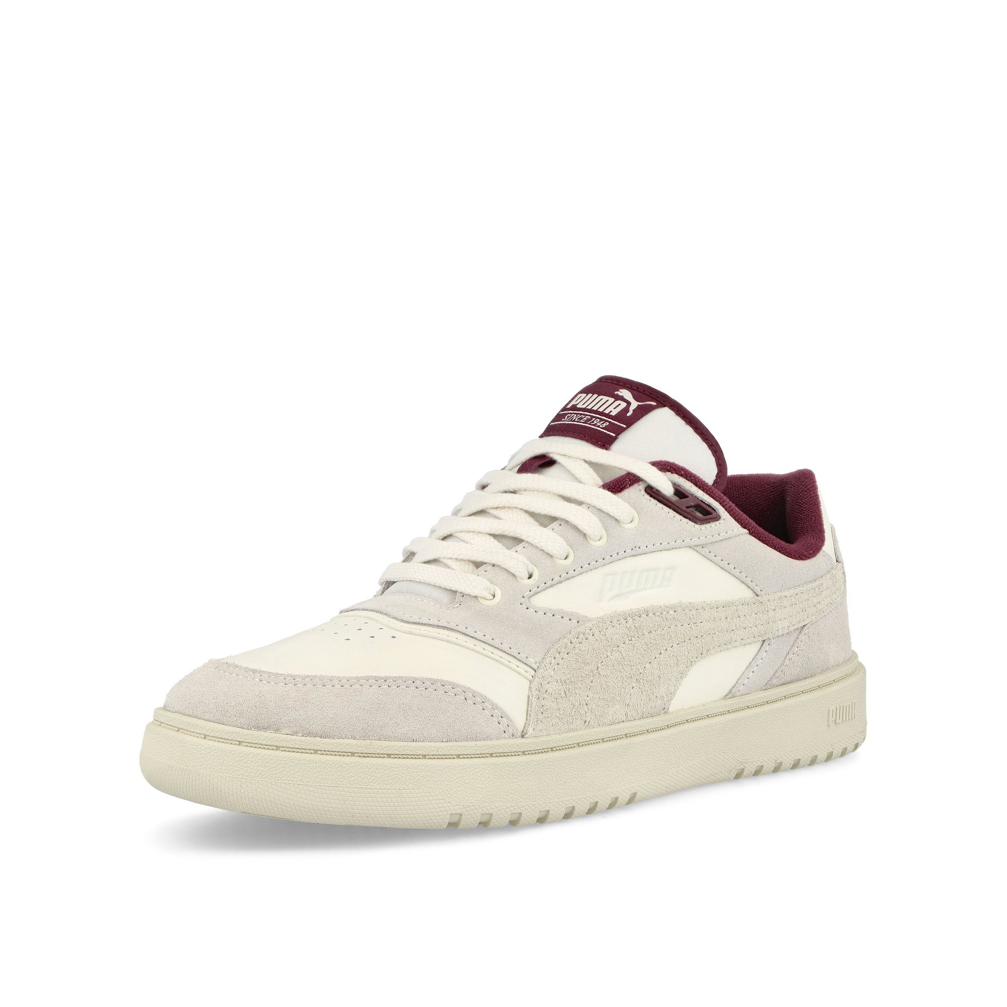 Puma Doublecourt PRM Warm White - Dark Jasper Low Top Sneakers Close Up | Overkill