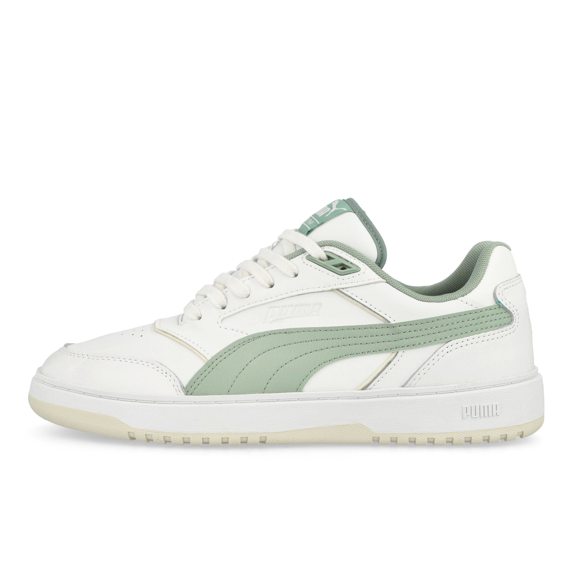 Puma Doublecourt Puma White - Green Fog Low Top Sneakers 393284 06 | Overkill