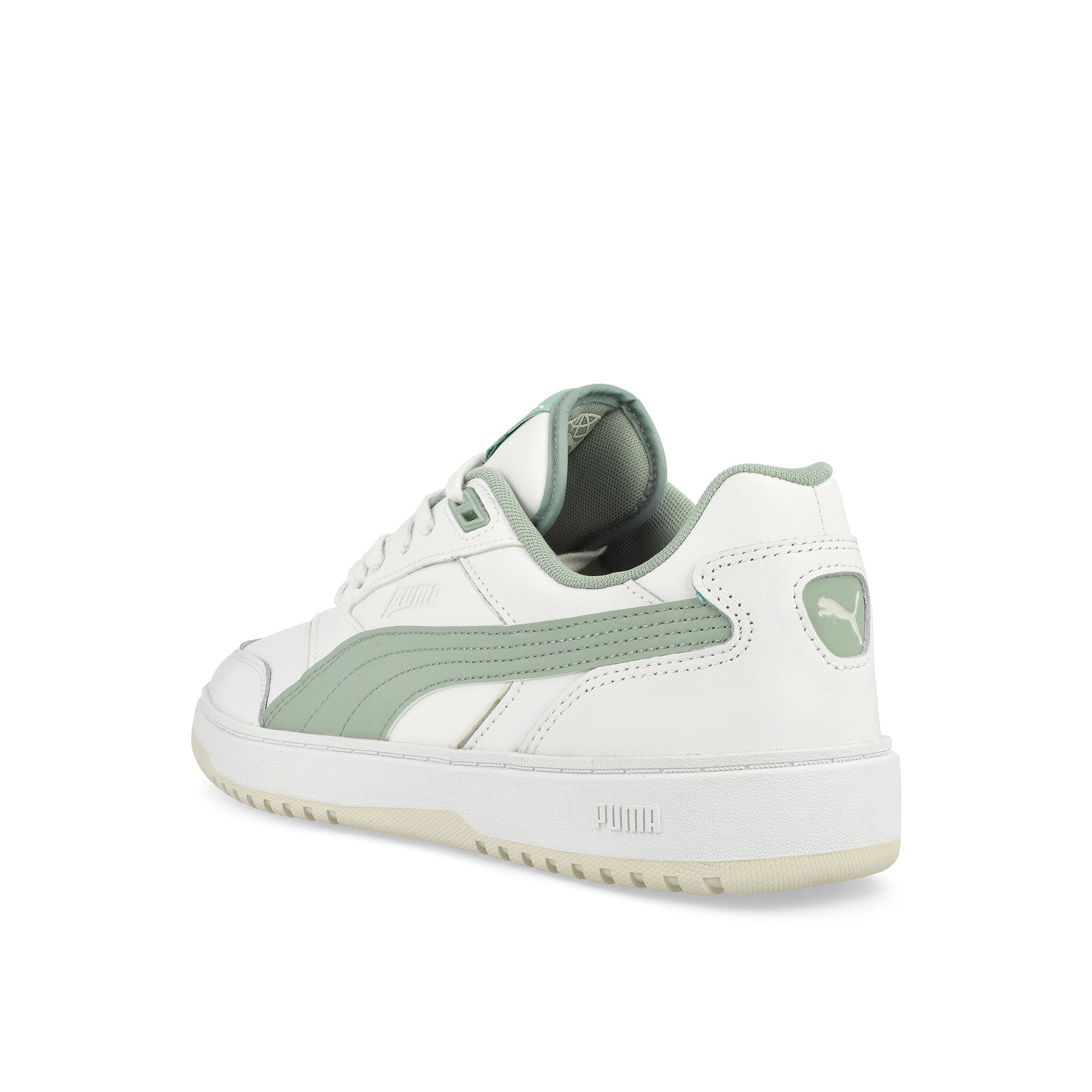 Puma Doublecourt Puma White - Green Fog Low Top Sneakers Material | Overkill