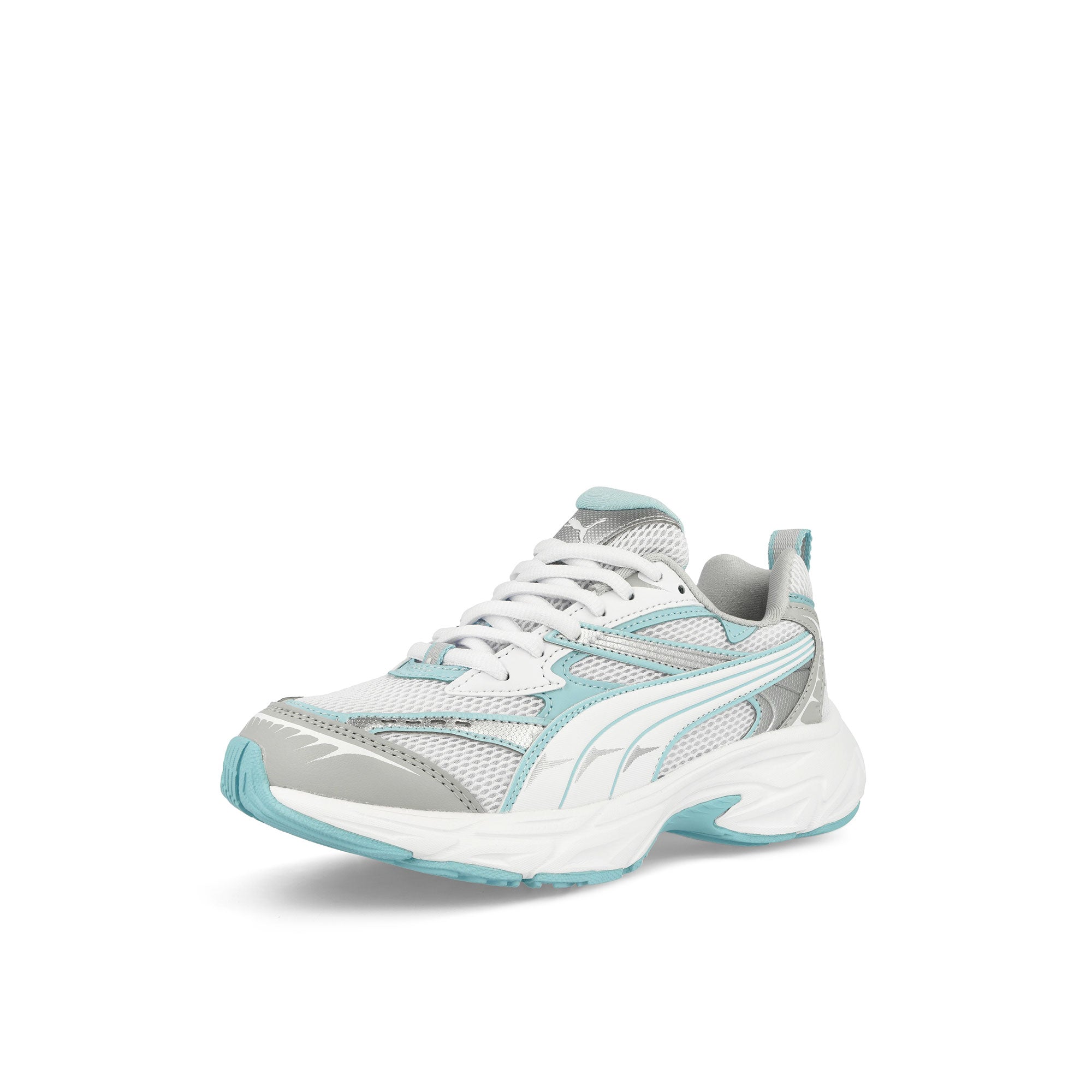 Puma Morphic Jr Puma White - Ash Grey Low Top Sneakers Close Up | Overkill