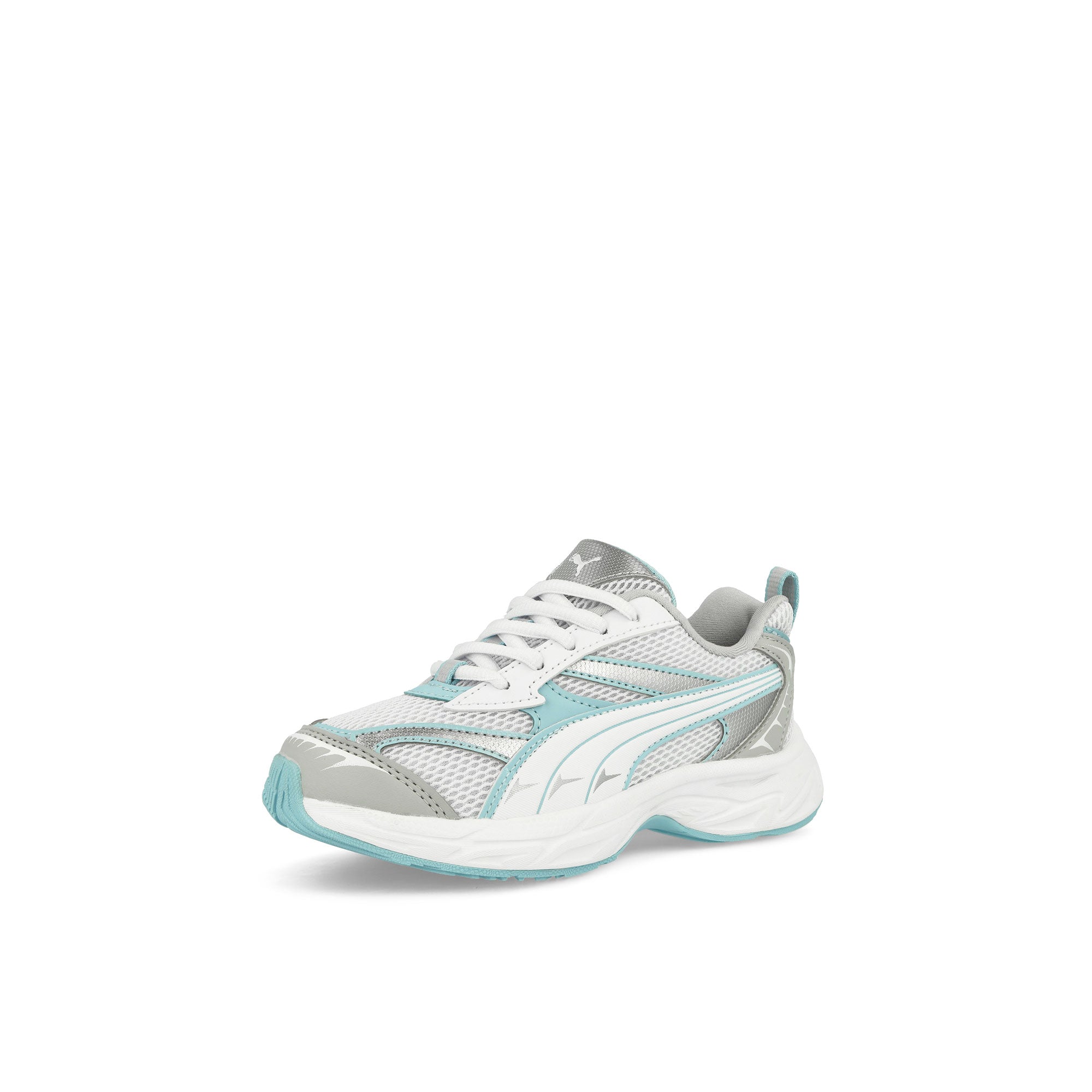 Puma Morphic PS Puma White - Ash Grey Low Top Sneakers Close Up | Overkill