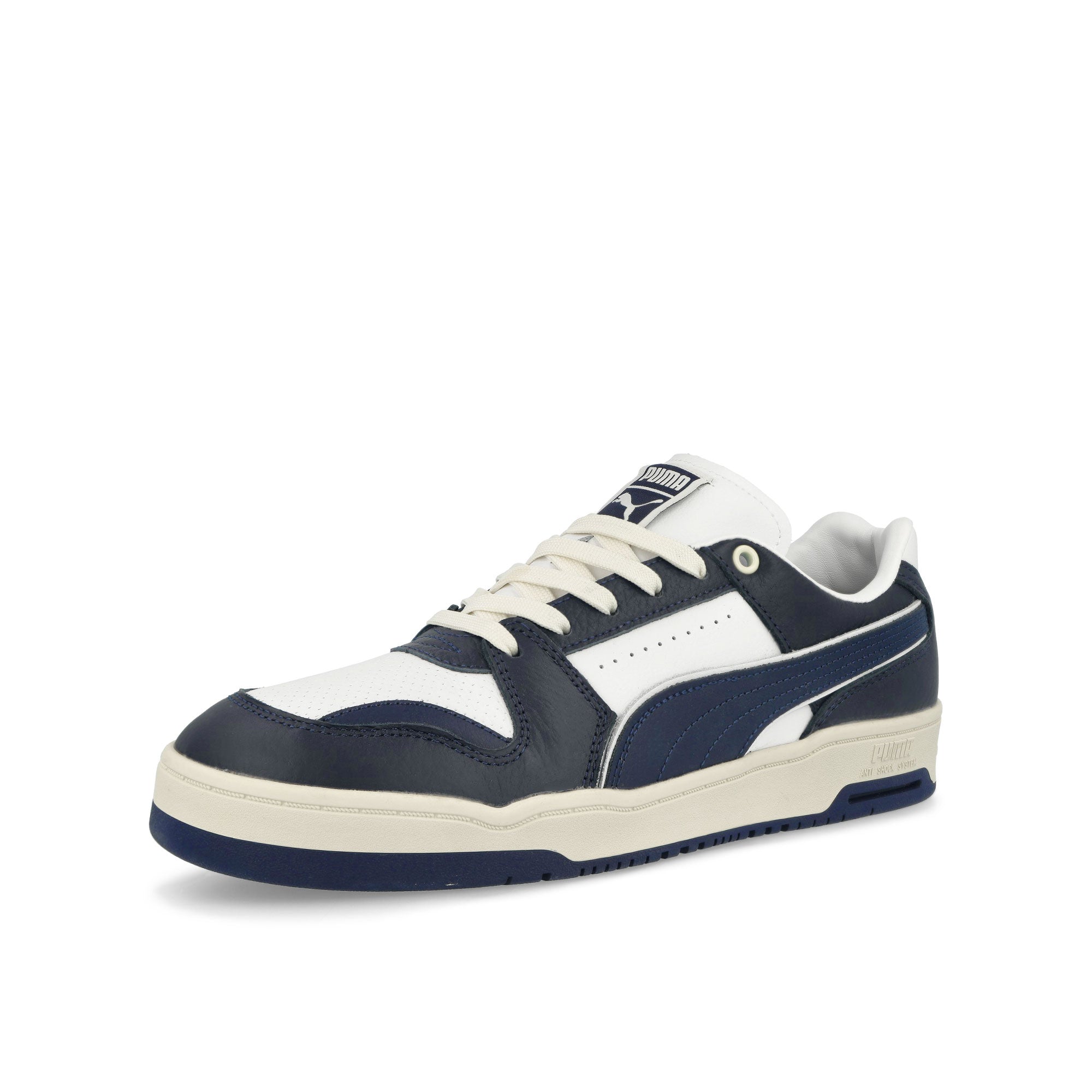 Puma Slipstream Lo Vintage Puma White - New Navy Low Top Sneakers Close Up | Overkill